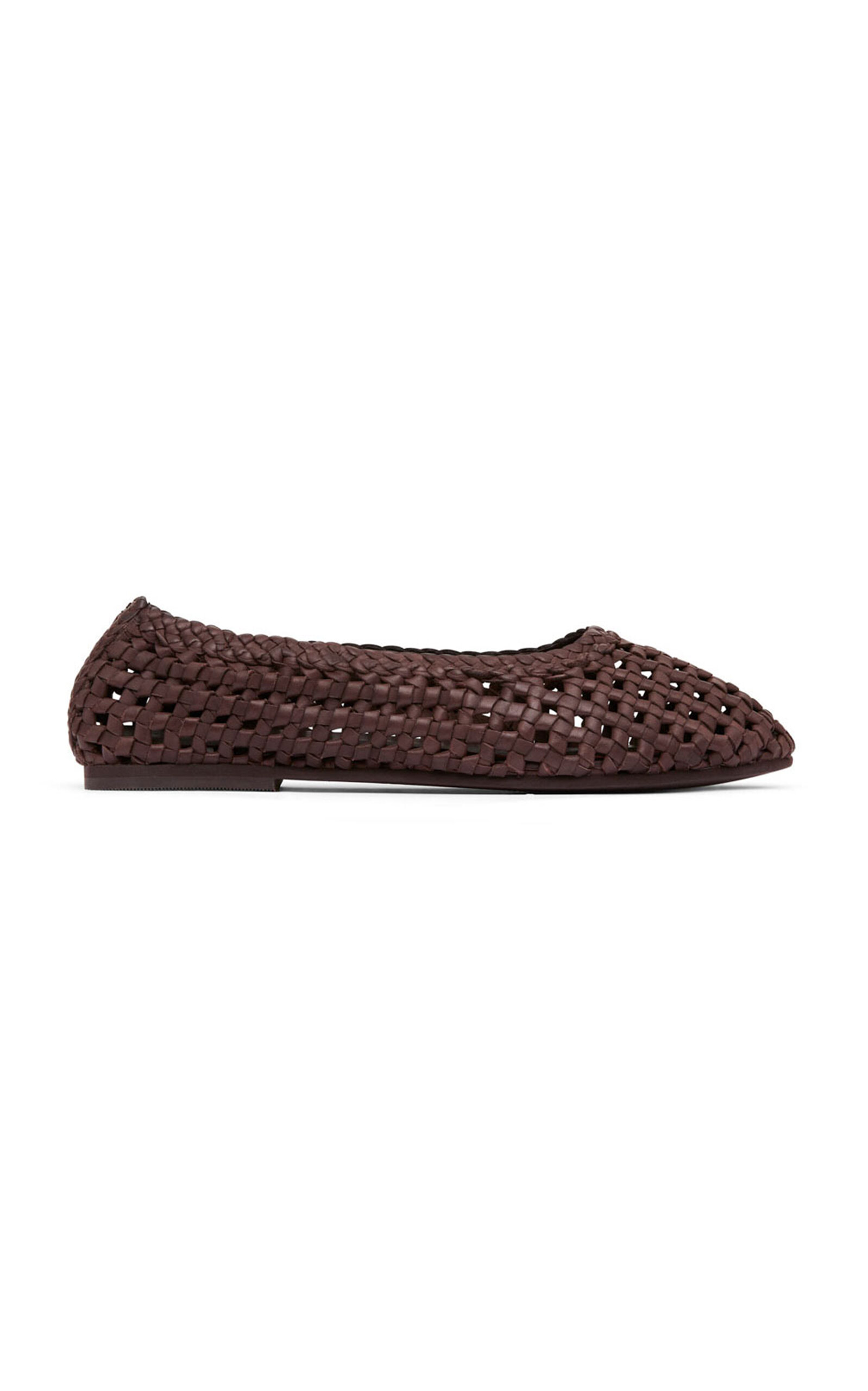 St. Agni Macrame Leather Mesh Ballet Flats