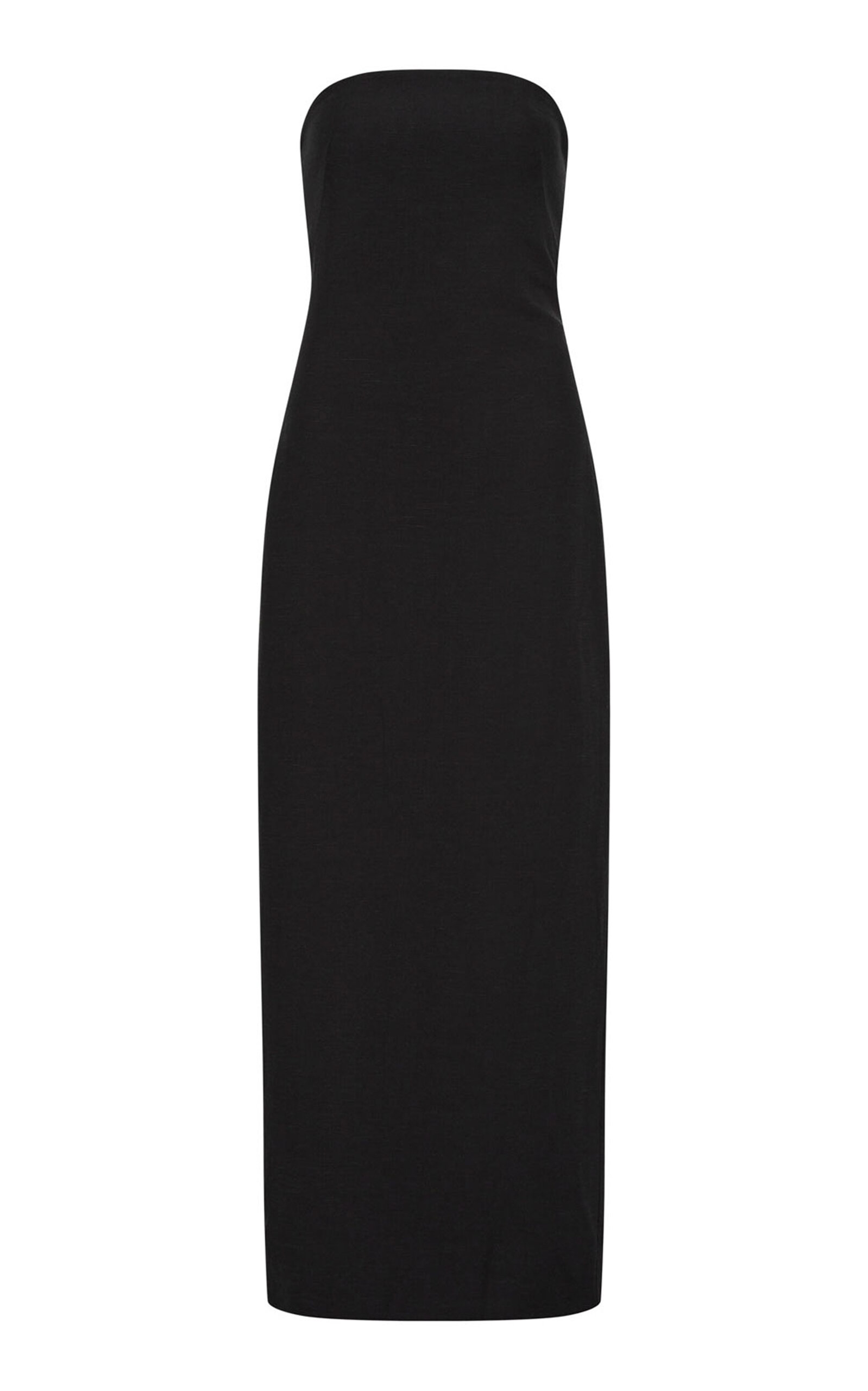 St Agni Black 90s Midi Dress In Black