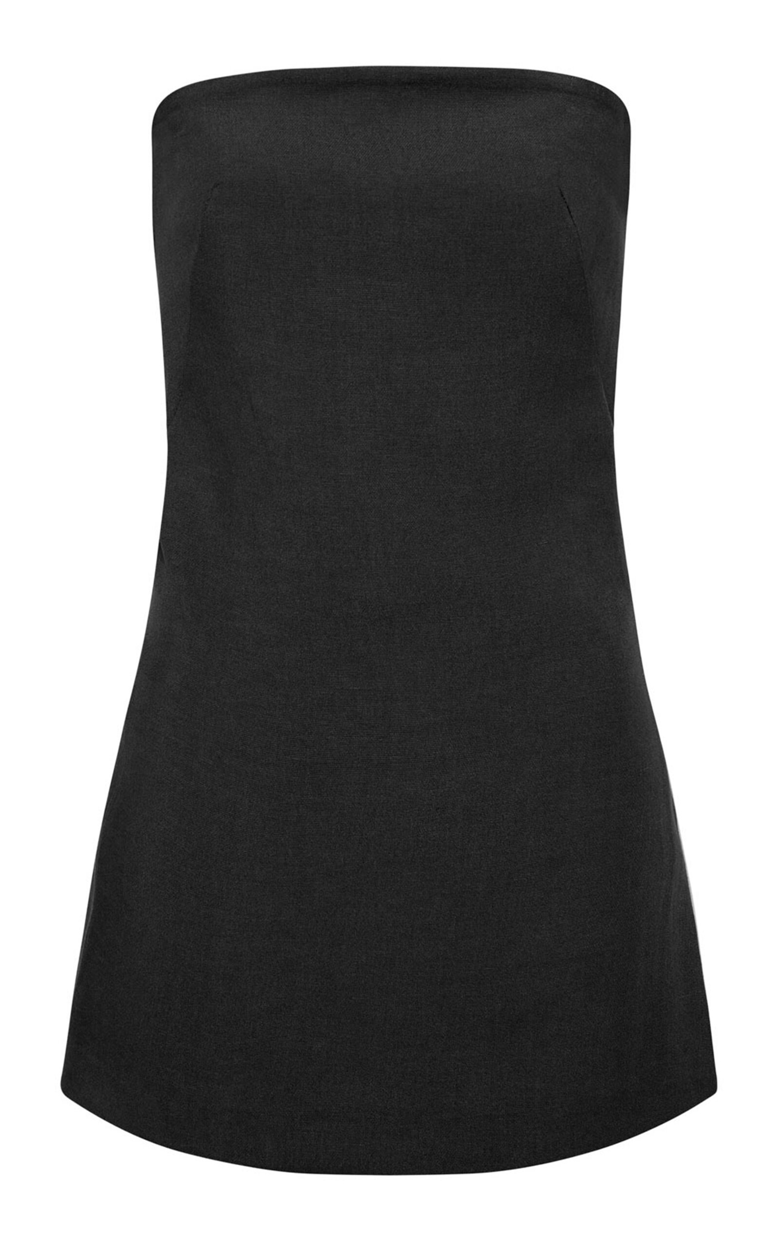 St Agni Strapless Column Tunic Top In Black