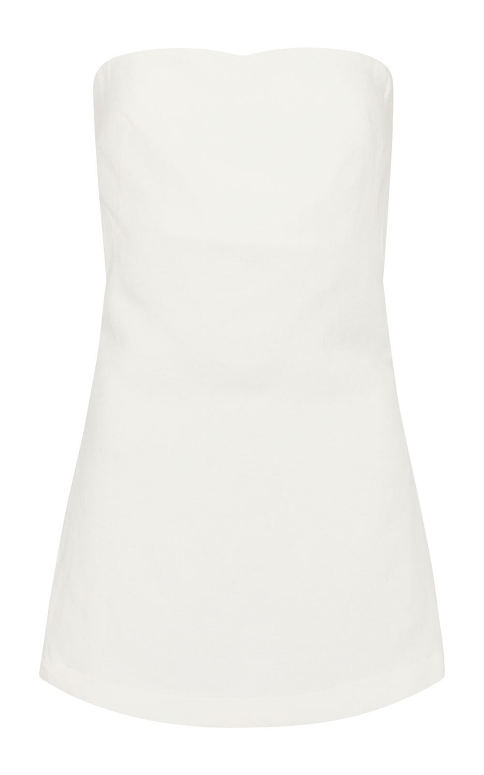 St Agni White Strapless Tie Back Tank Top In Ivory