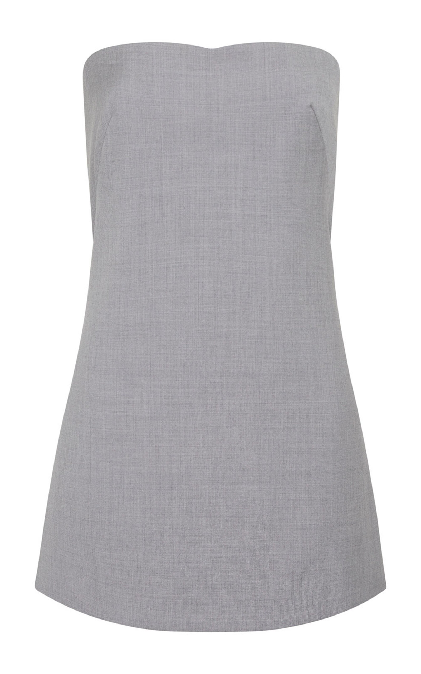 St Agni Strapless Wool-blend Tunic Top In Grey