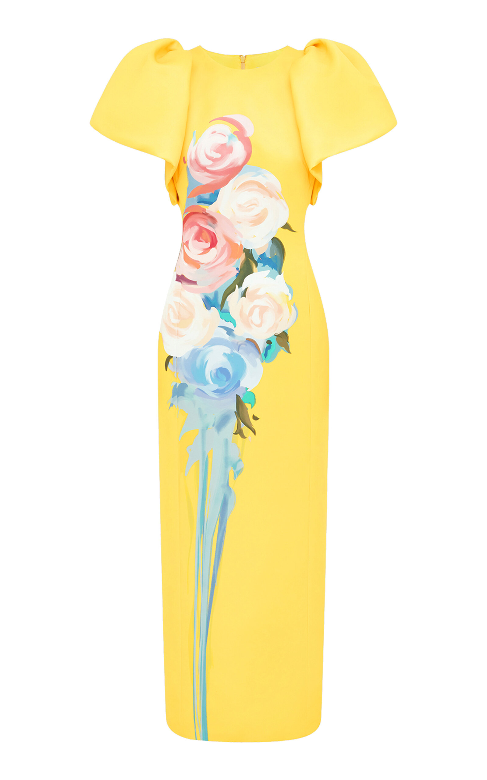 Leo Lin Lucinda Floral Ruffled Maxi Dress In Yellow