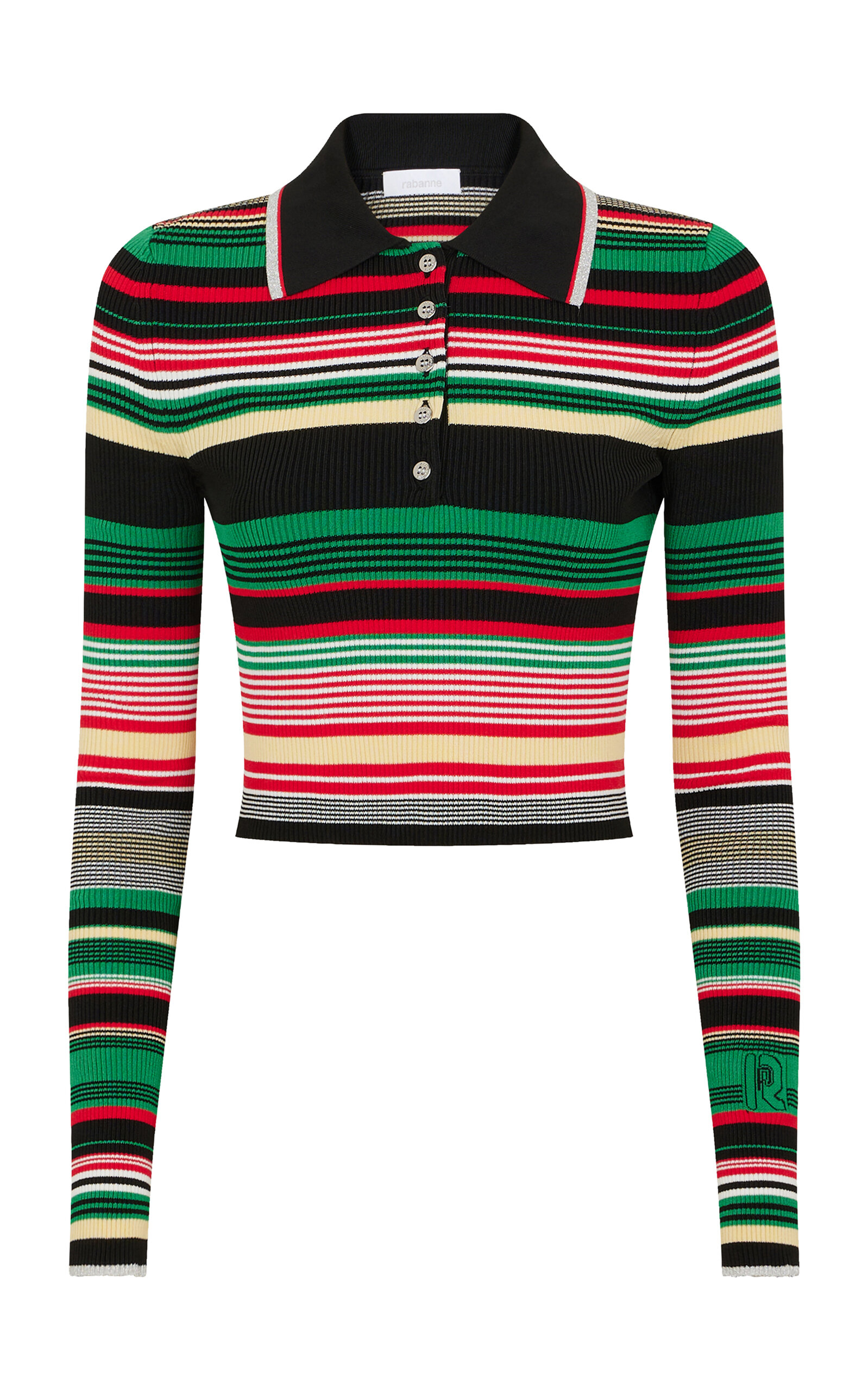 Rabanne Multicolor Striped Polo Style Top In Multi
