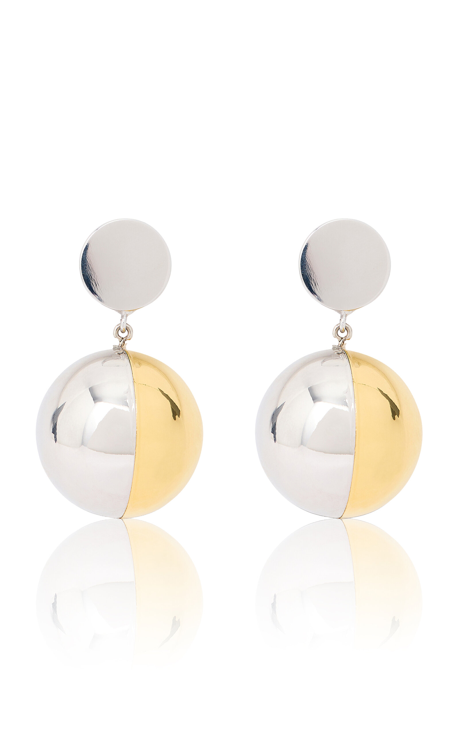 Rabanne Two-tone Metallic Orb Earrings In Silver