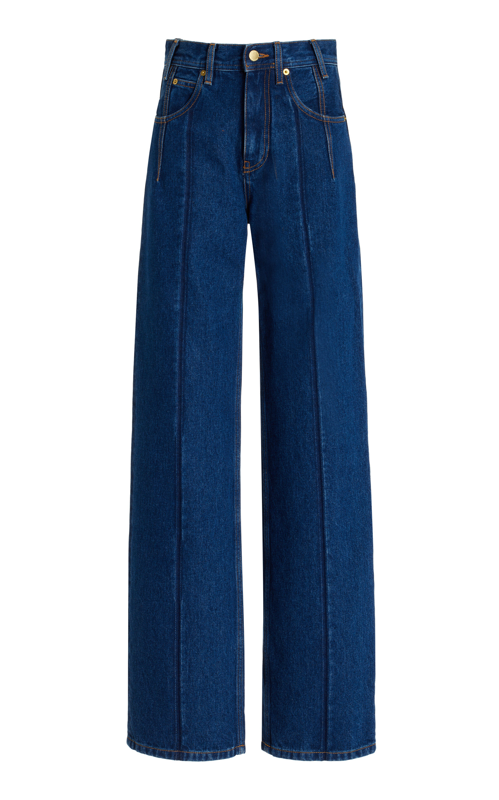 Shop Darkpark Lu Rigid High-rise Straight-leg Jeans In Blue