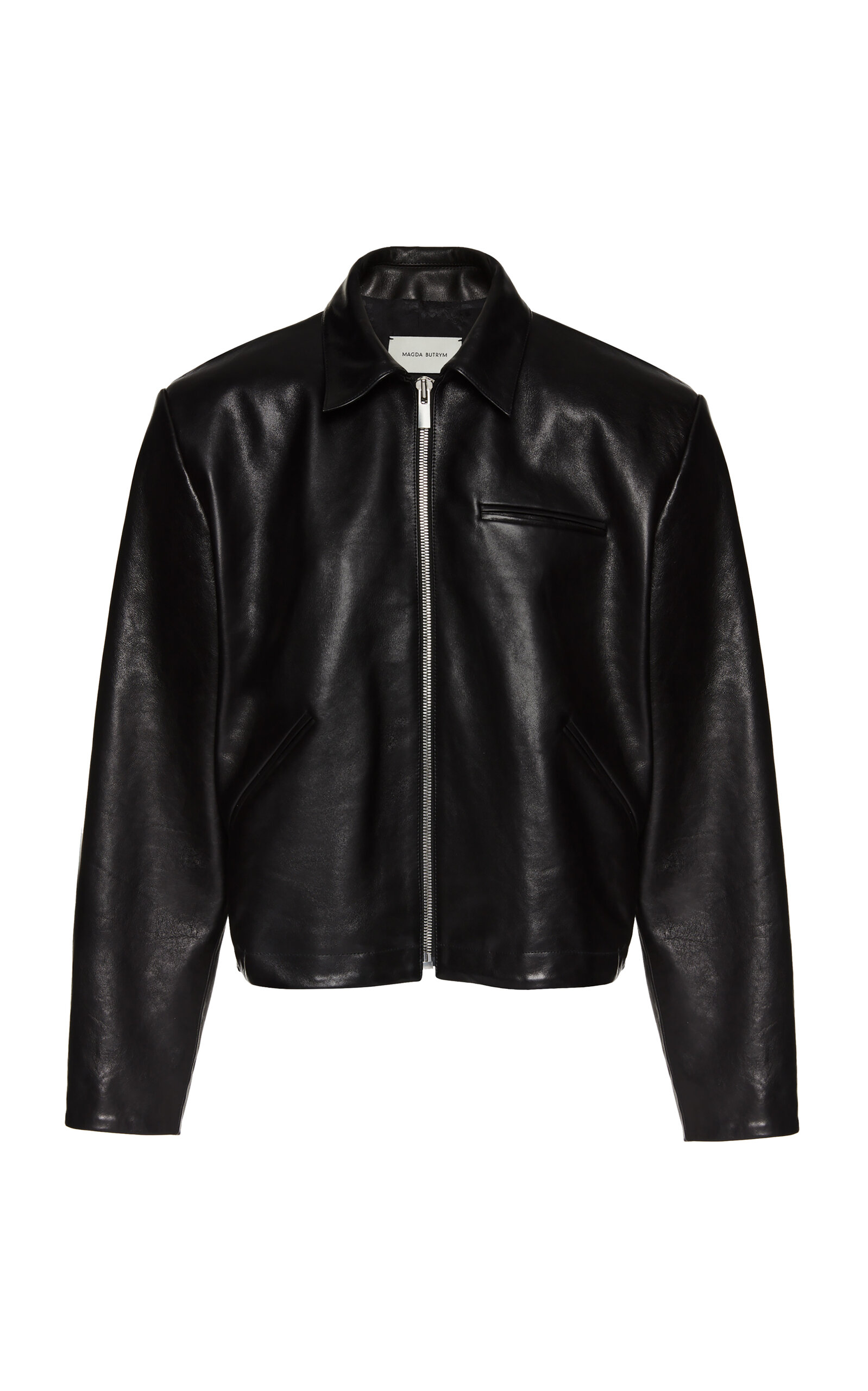 Magda Butrym Leather Biker Jacket In Black