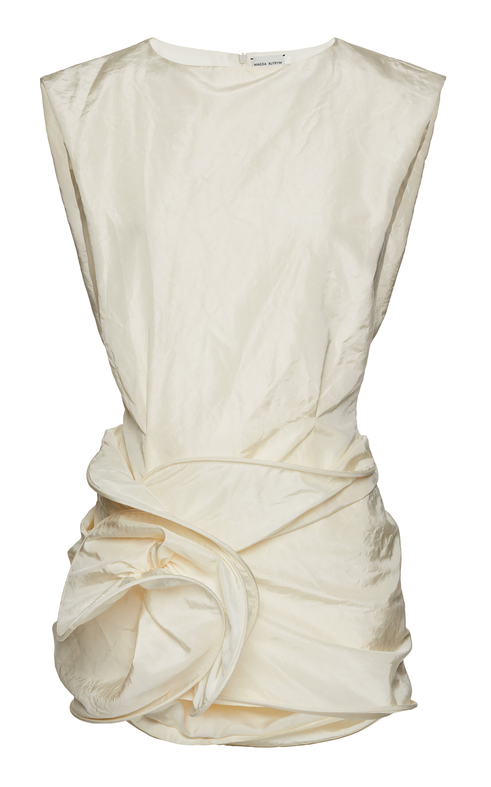Magda Butrym Silk Wrap Mini Dress In Ivory