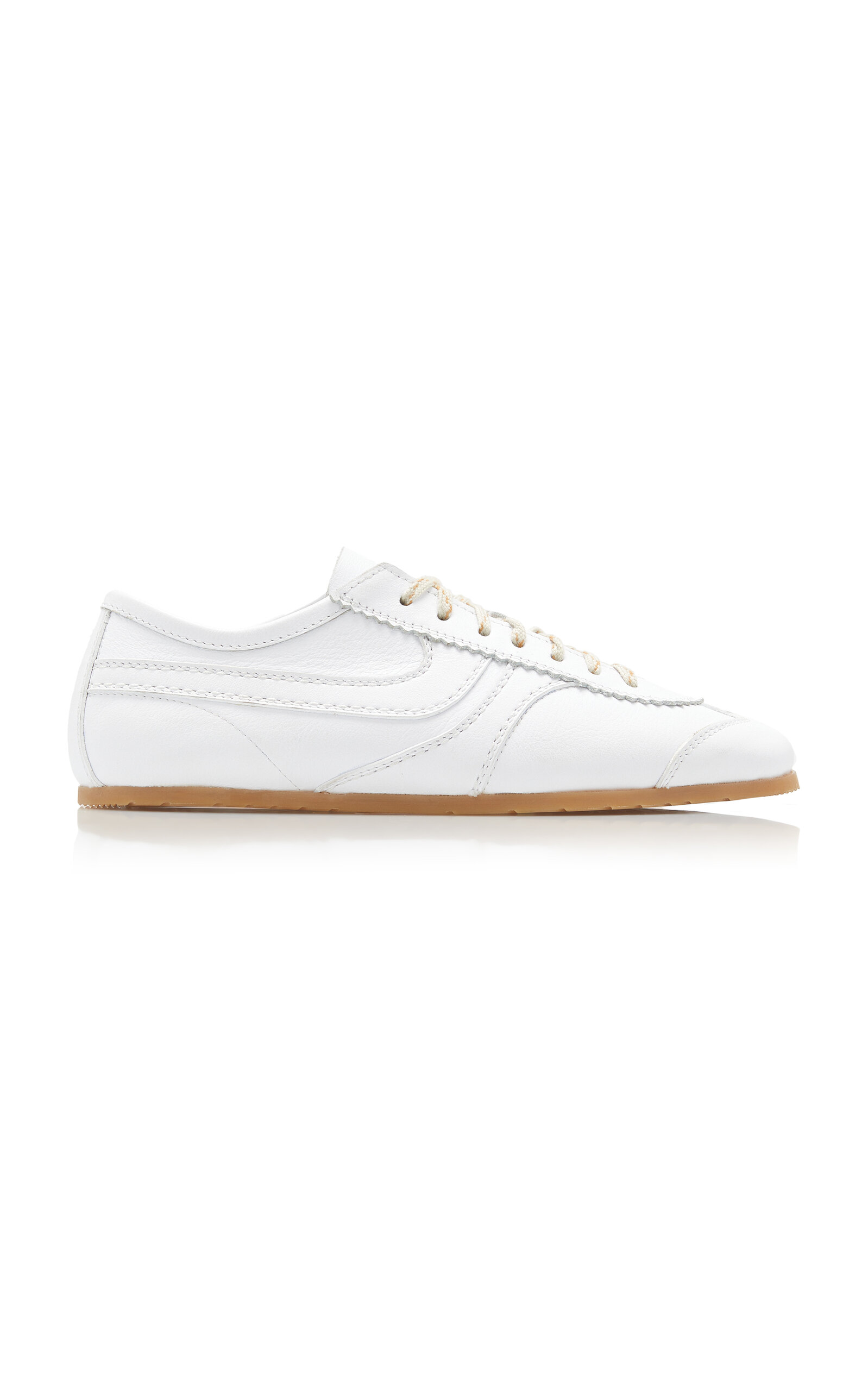 Shop Dries Van Noten Leather Sneakers In White