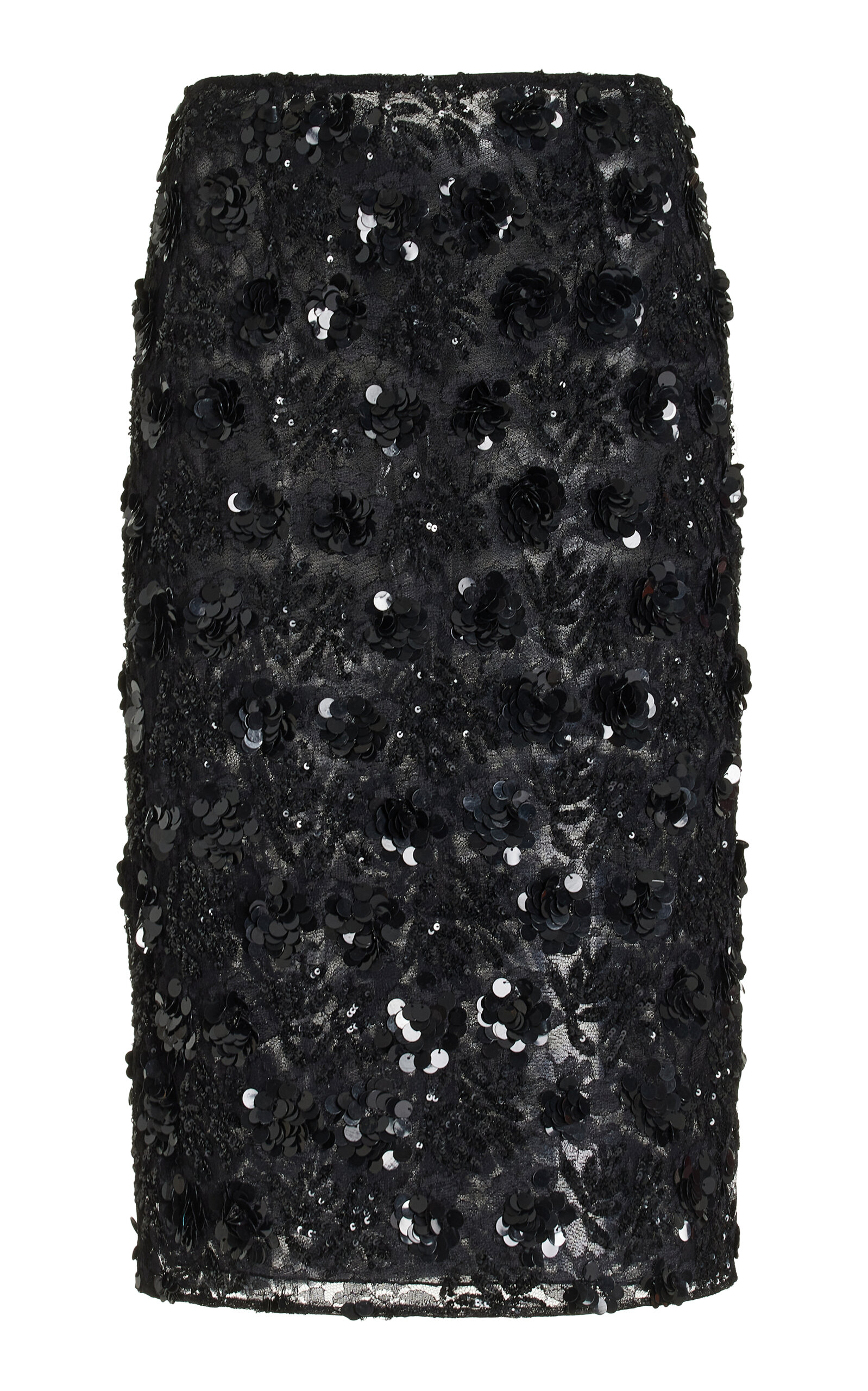 Dolce & Gabbana Embellished Lace Midi Skirt In Black