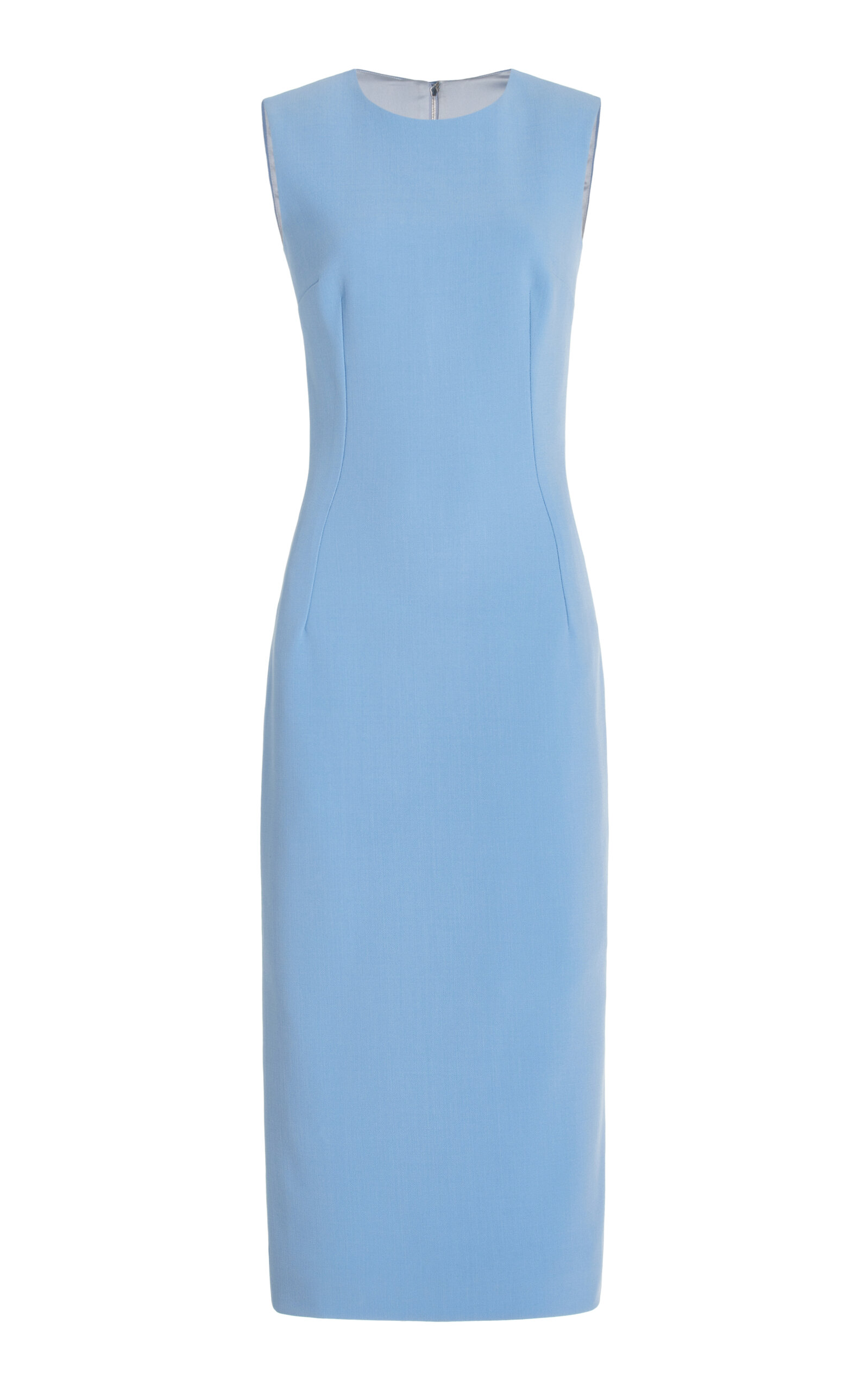 Dolce & Gabbana Tailored Wool Midi Dress In Blue