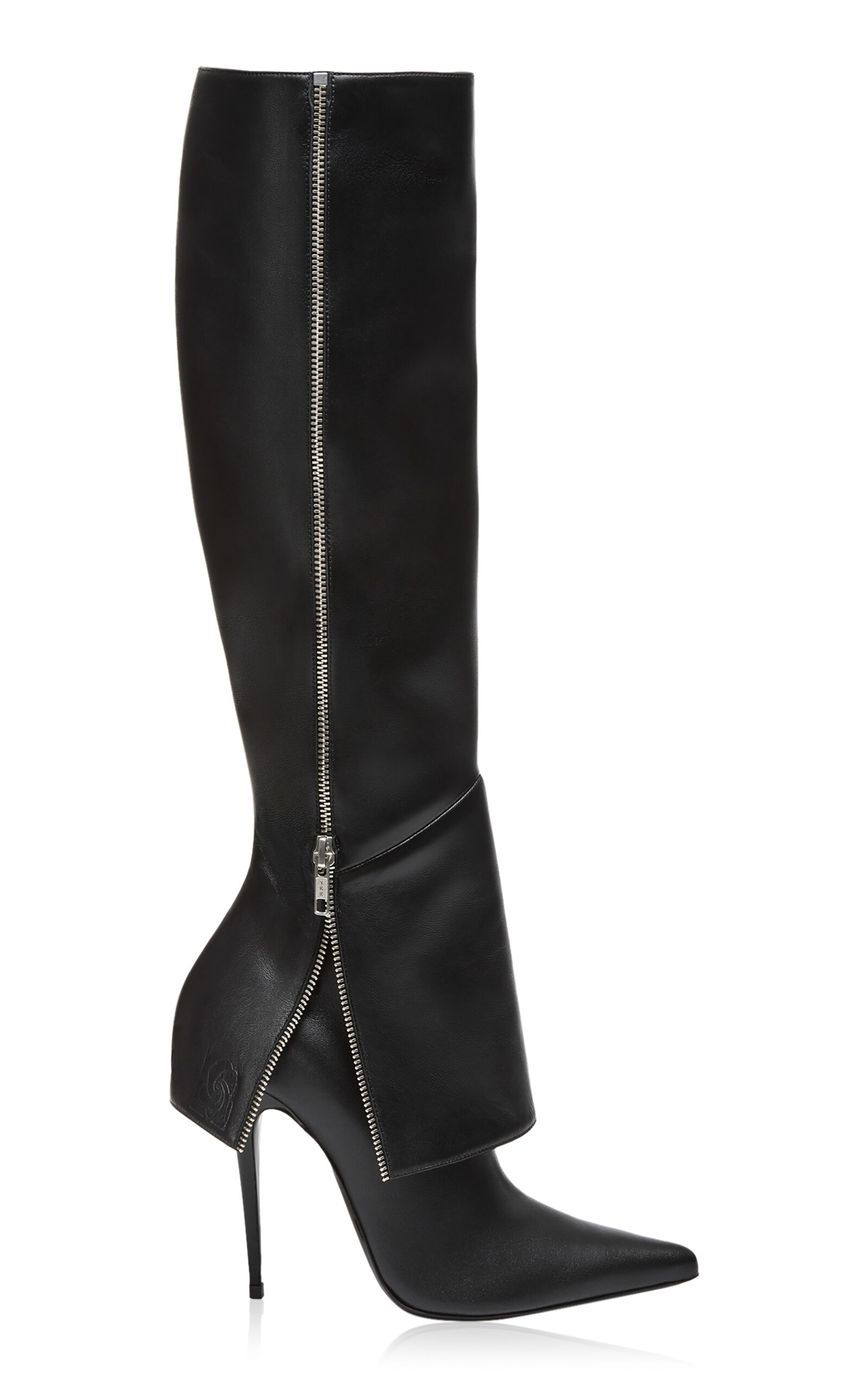 Magda Butrym Zip Detail Leather Heeled Boots - Black