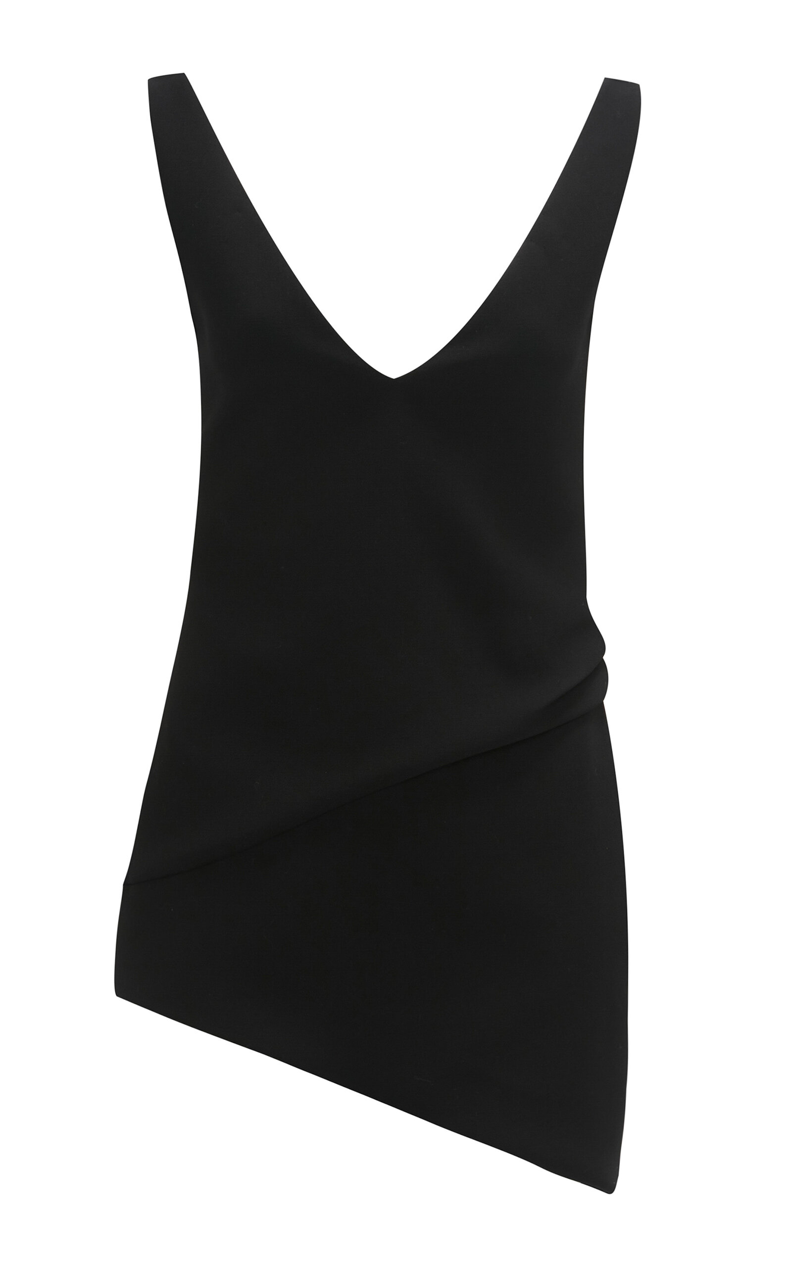 JW Anderson Plunged Stretch-Wool Mini Dress - Black