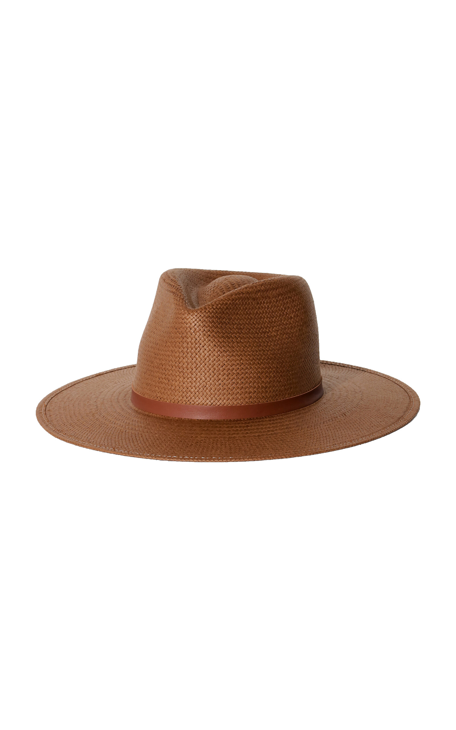 Janessa Leone Sherman Packable Straw Fedora In Brown