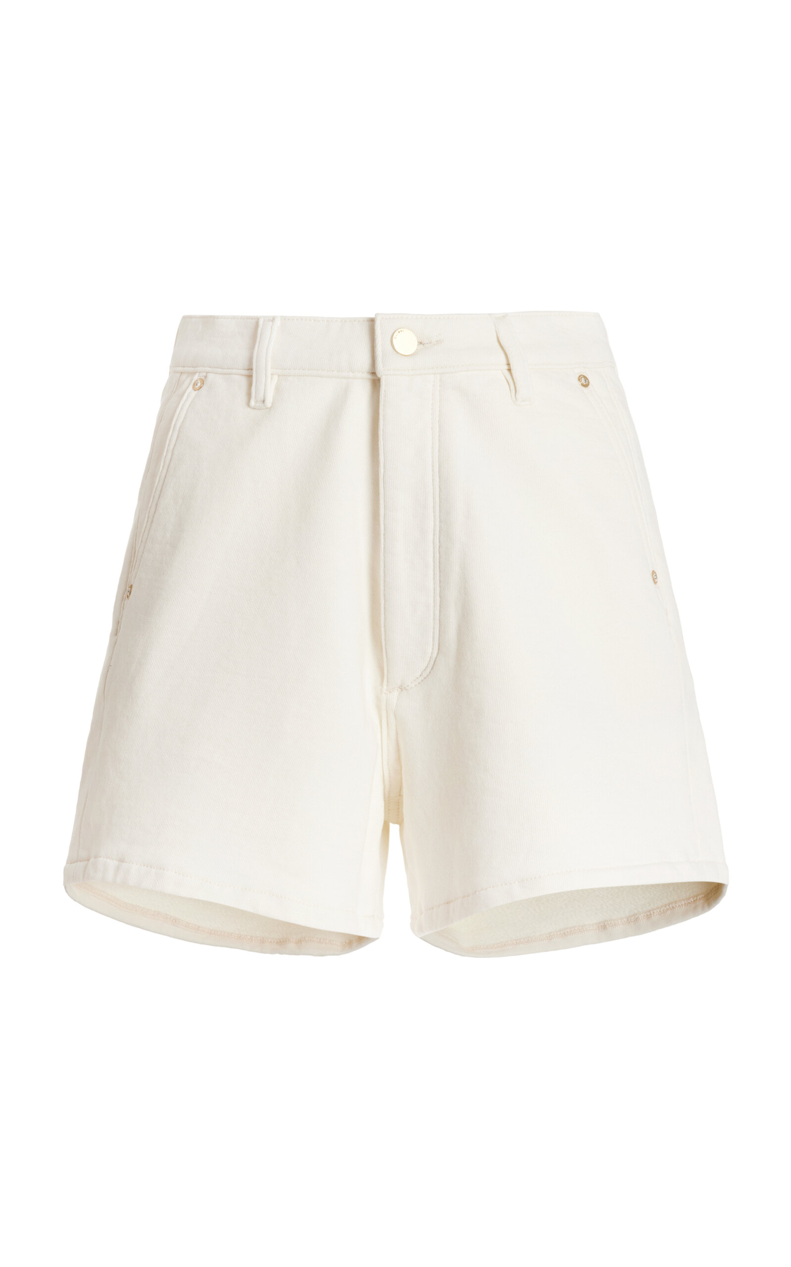 Shop Dl1961 Hepburn Knit-cotton Shorts In Off-white