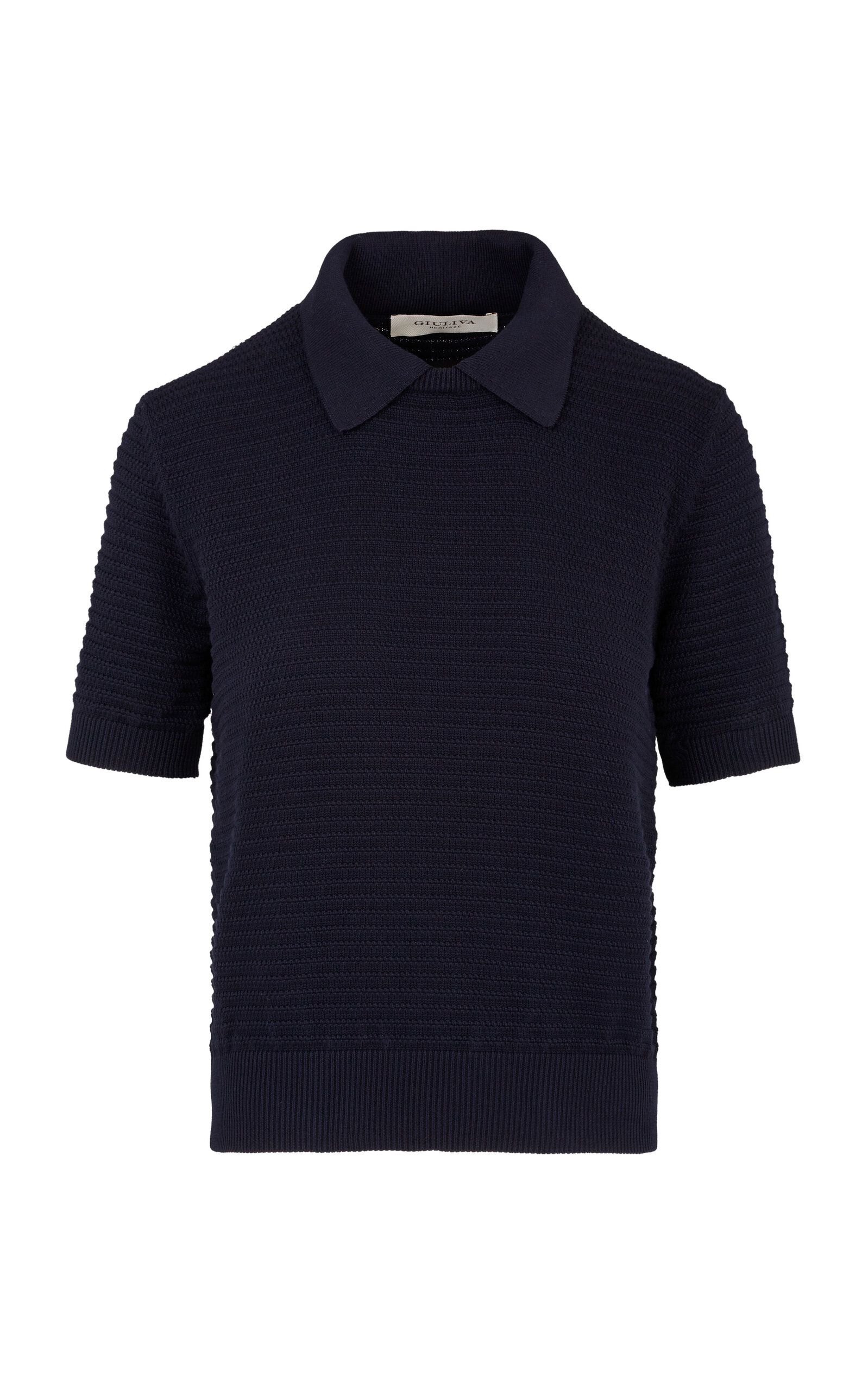 Shop Giuliva Heritage The Siena Cotton-knit Sweater In Navy