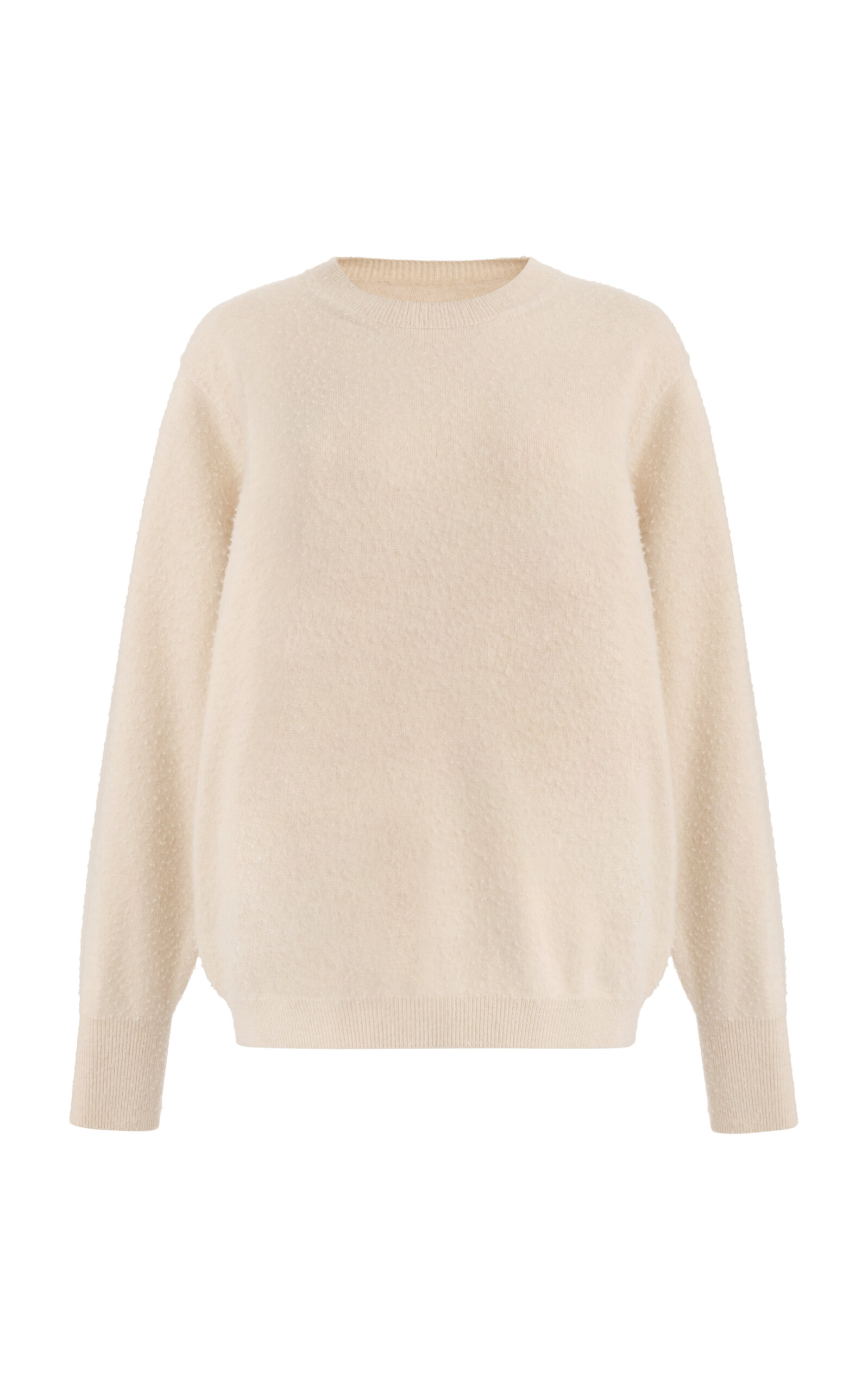 Maison Margiela Brushed Cashmere-cotton Sweater In Neutral