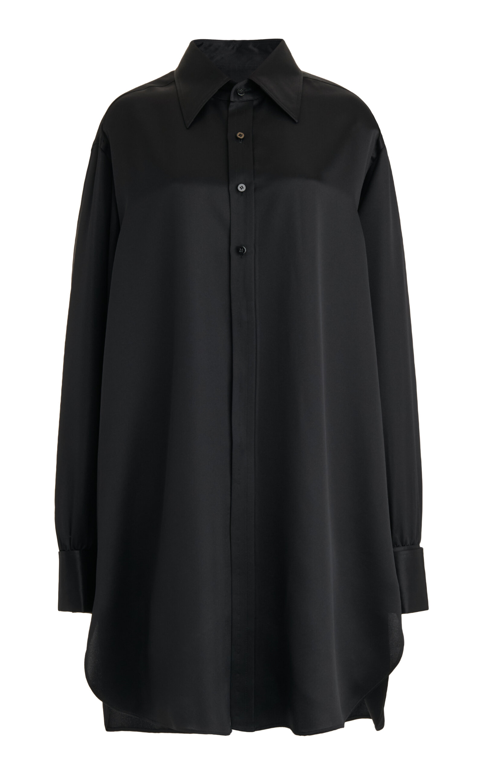 Maison Margiela Oversized Silk Shirt In Black