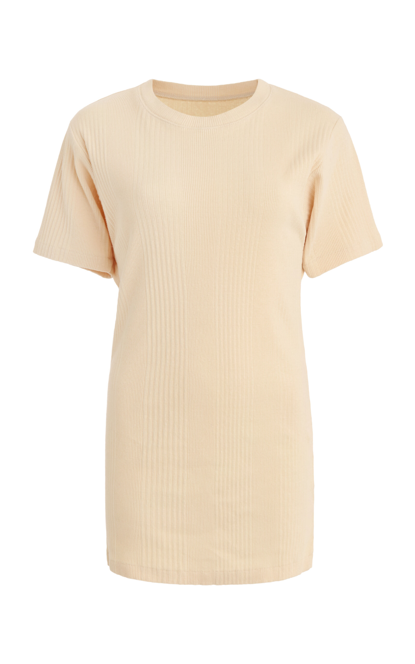 Shop Maison Margiela Ribbed-knit Cotton Top In Neutral