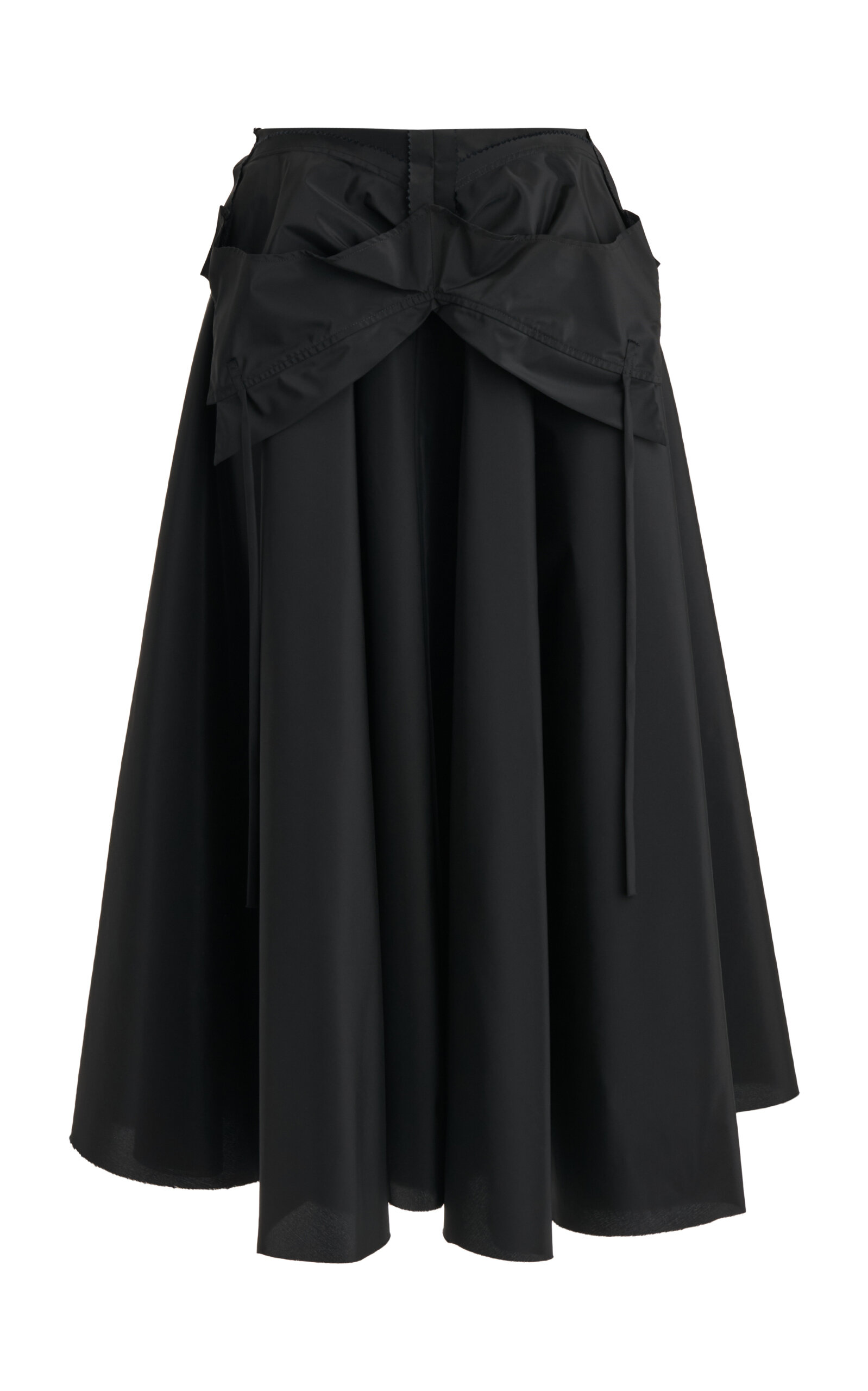 Shop Maison Margiela Deconstructed-waist Nylon Midi Skirt In Black