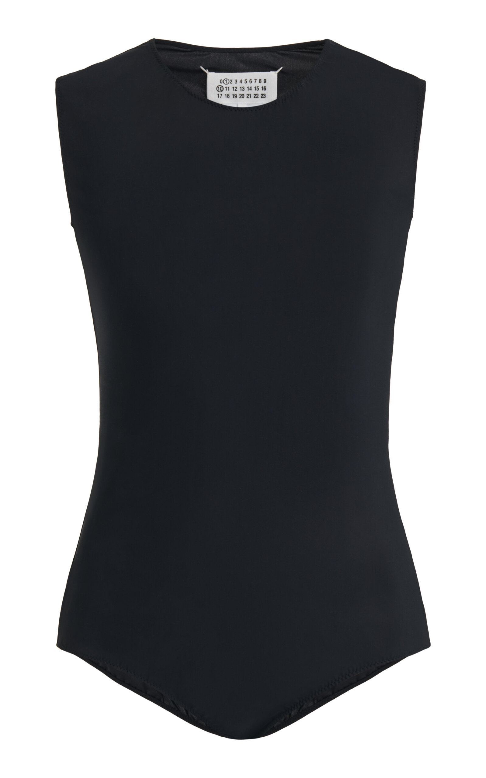 Shop Maison Margiela Sleeveless Stretch-nylon Bodysuit In Black