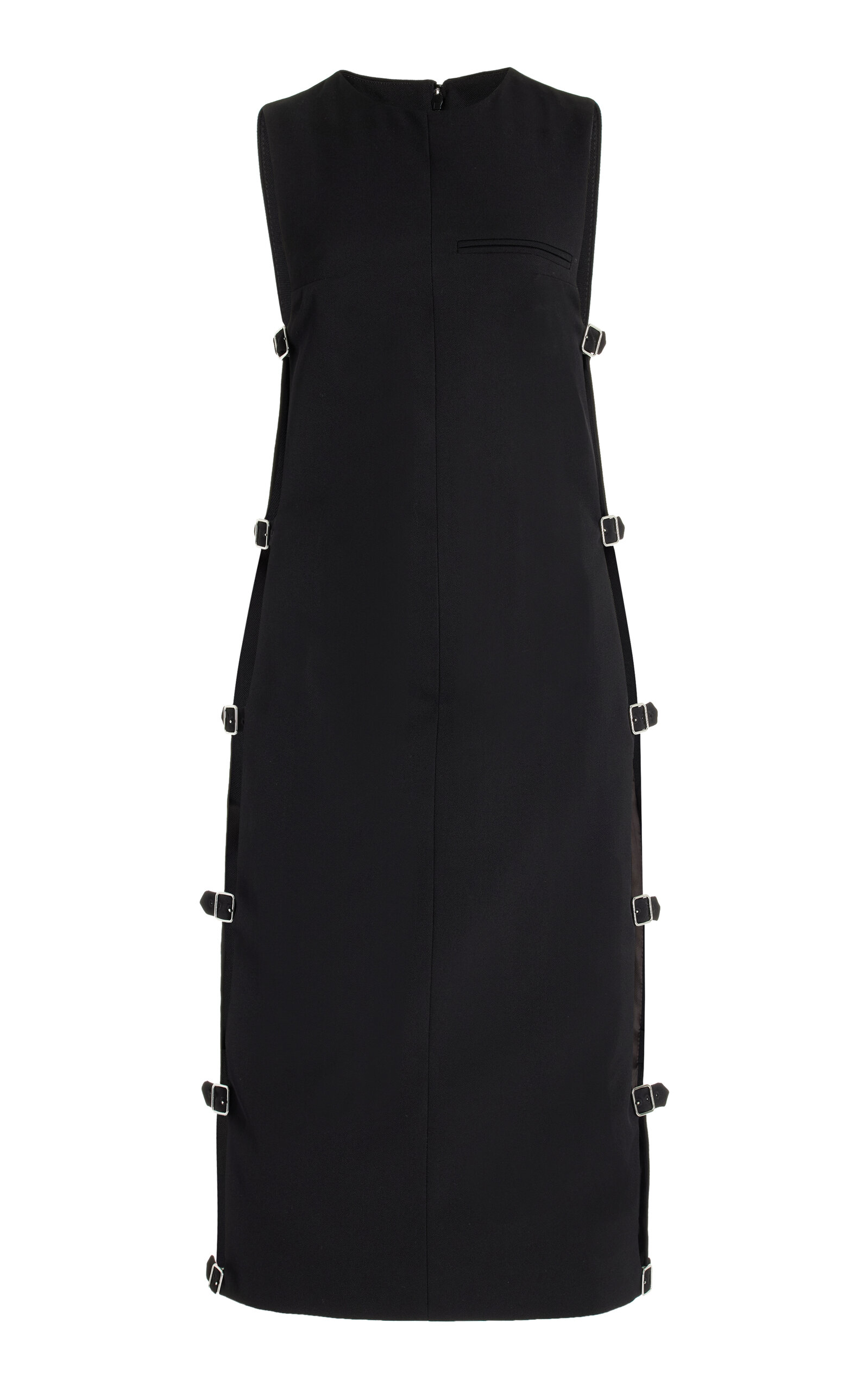Courrèges Sangle Wool Tunic Dress In Black