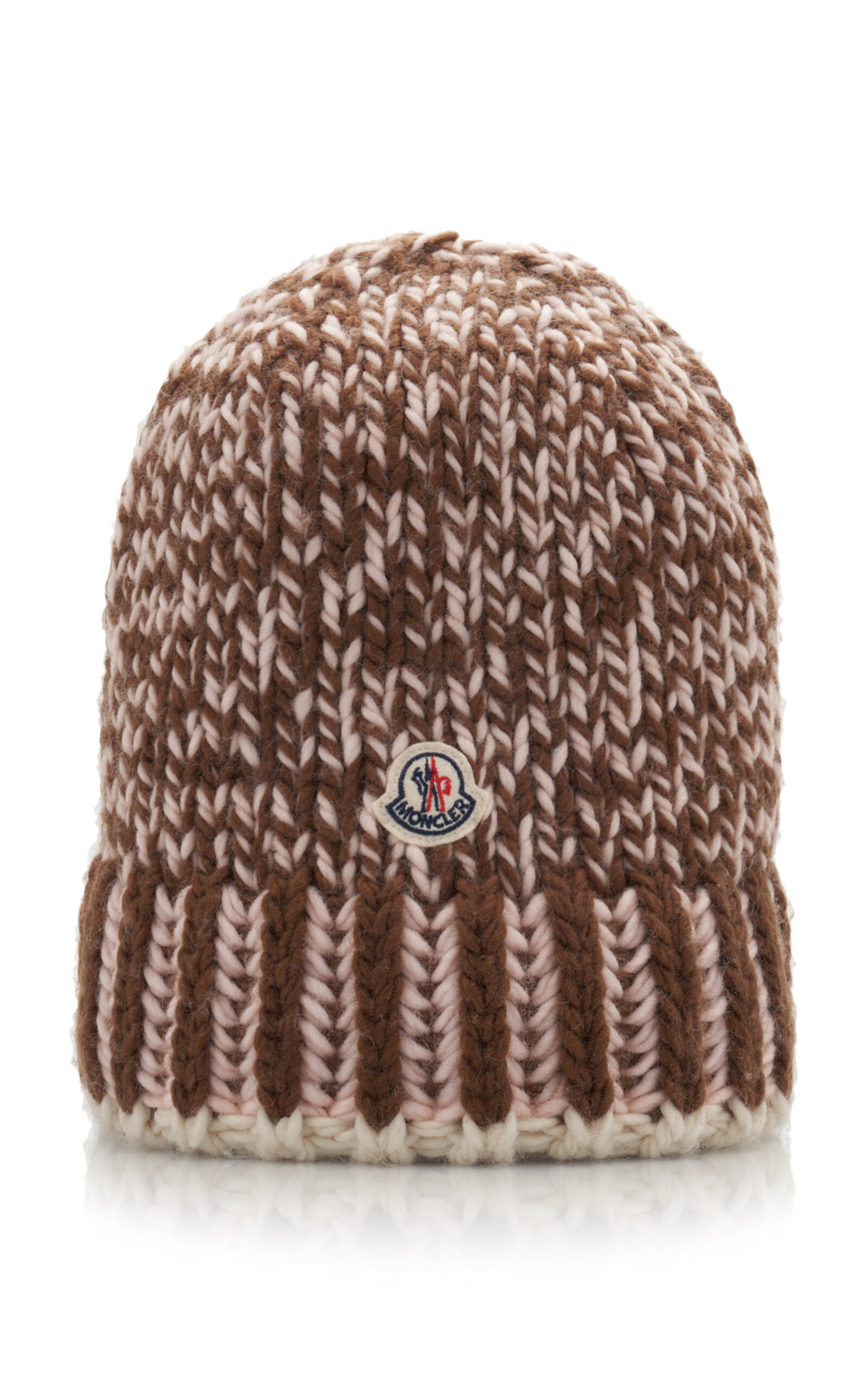 Moncler Knit Beanie In Brown