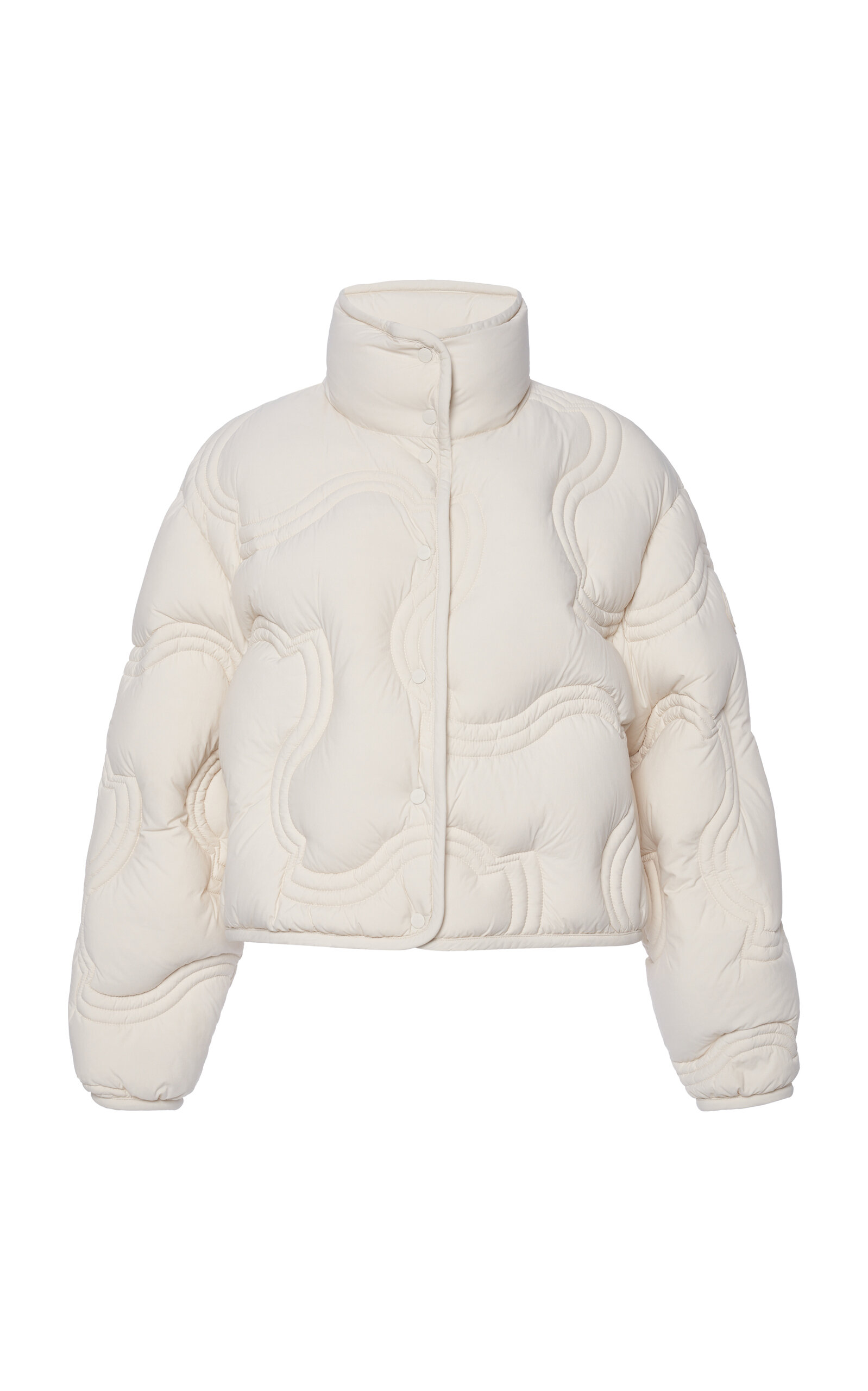 Moncler Beryl Embroidered Nylon Down Jacket In White
