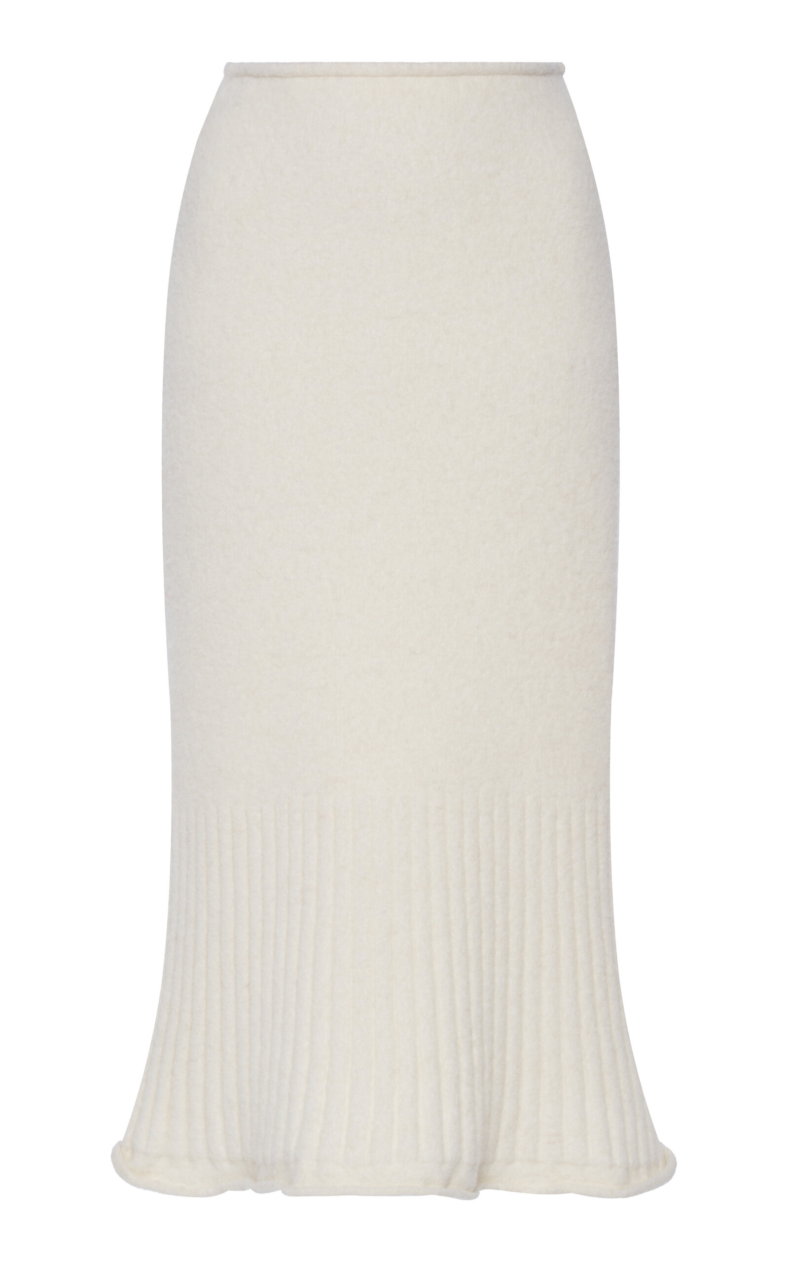 Moncler Knit Alpaca Wool-Blend Midi Skirt - White - XS