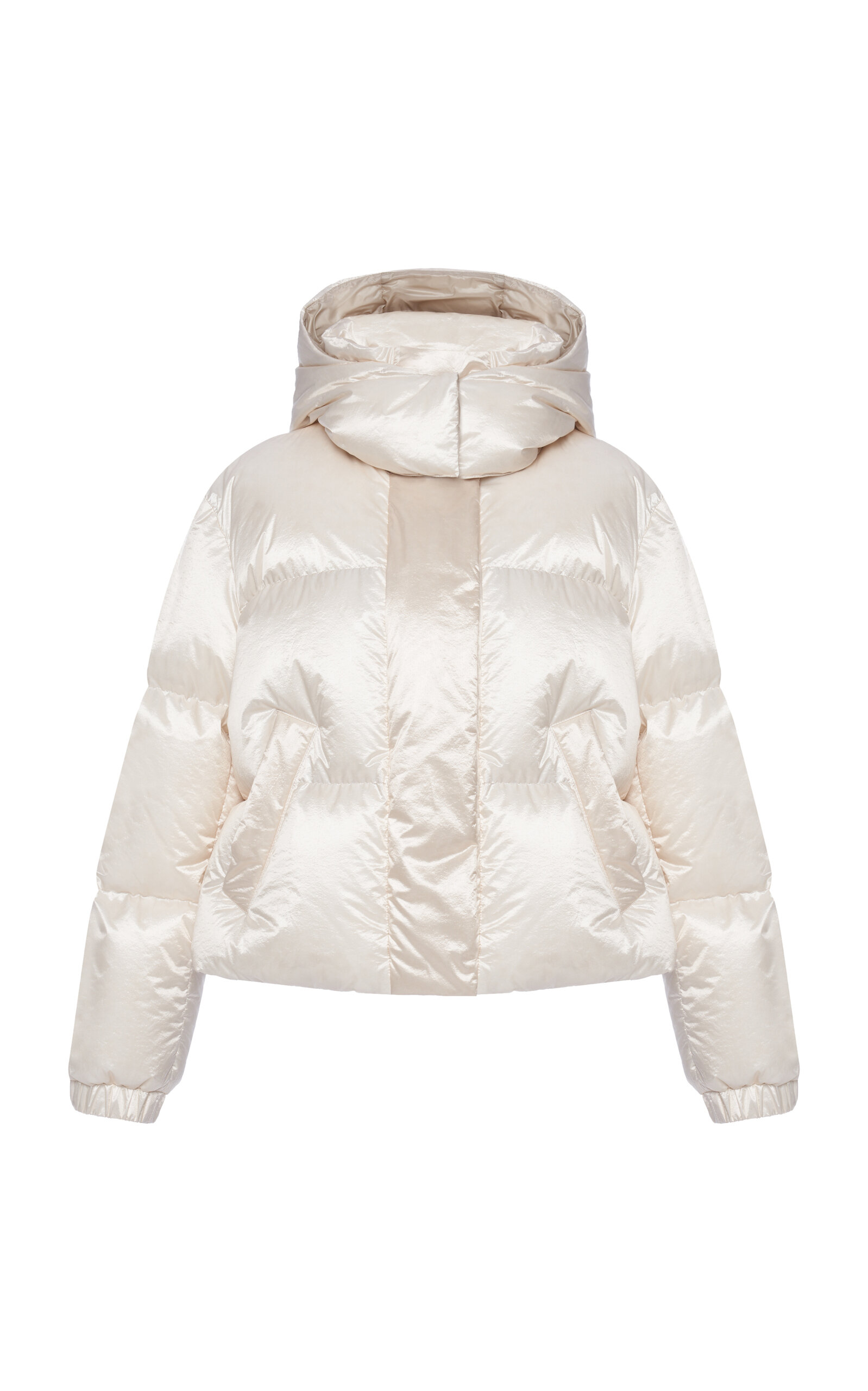 Moncler Briancon Technical Organza Down Jacket In Ivory