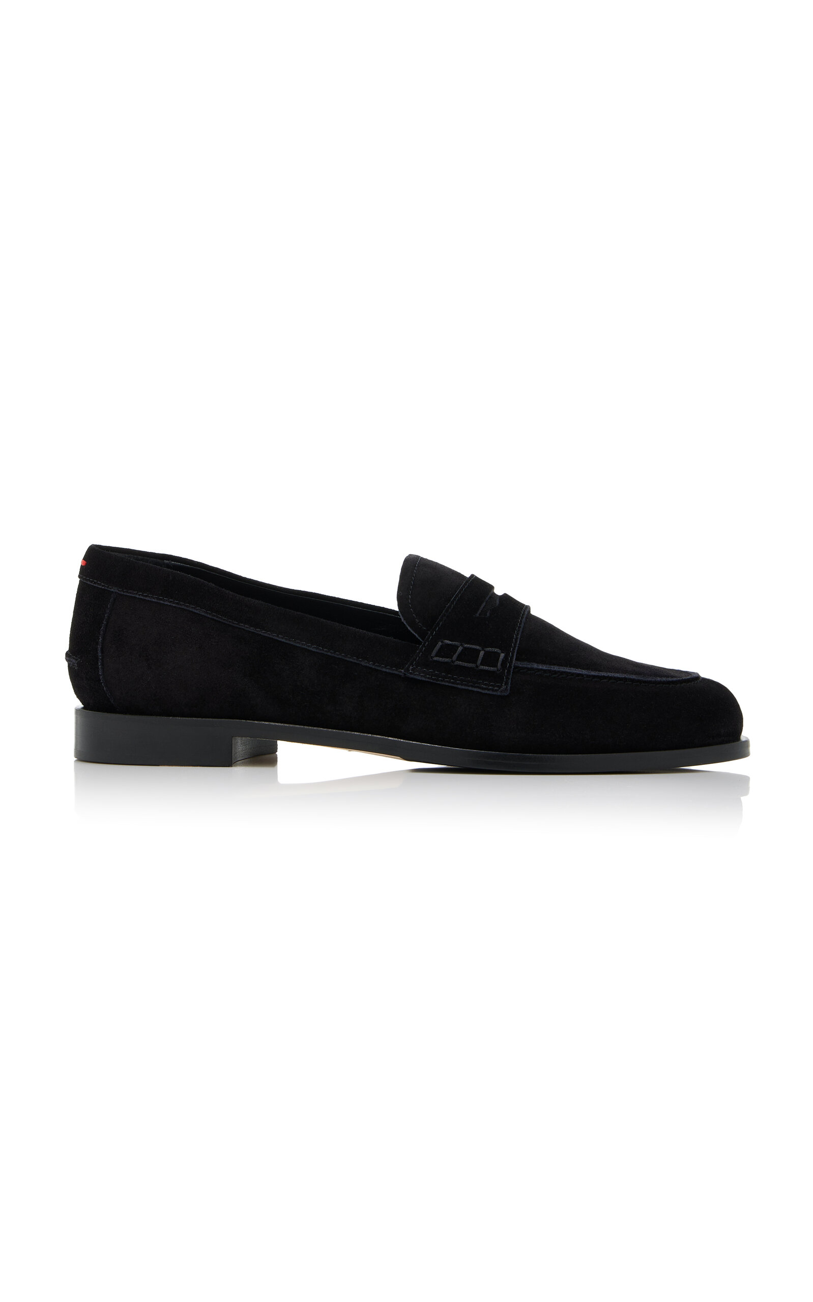 Aeyde Black Oscar Suede Loafers In Black