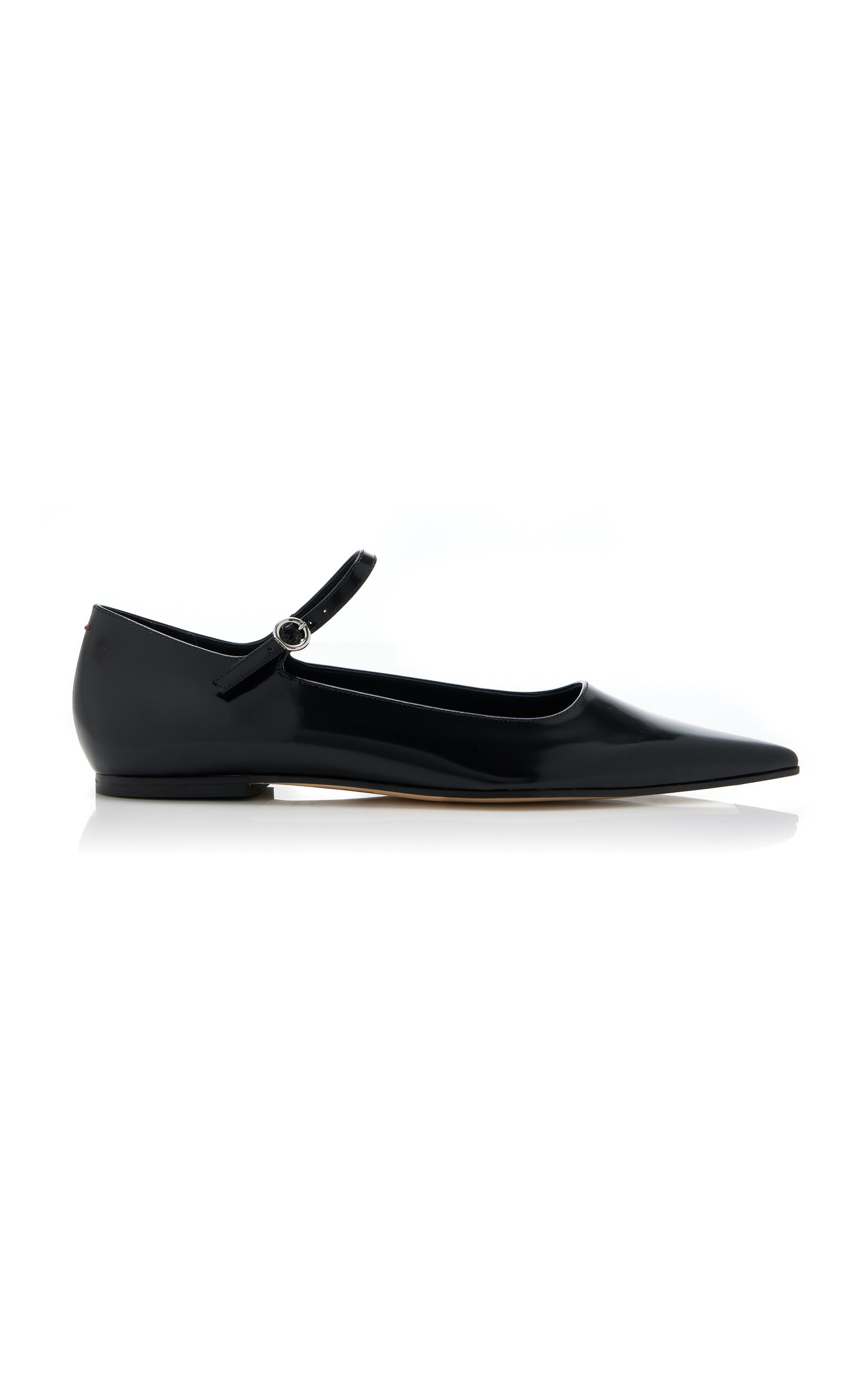 Aeyde Cleo Leather Flats In Black