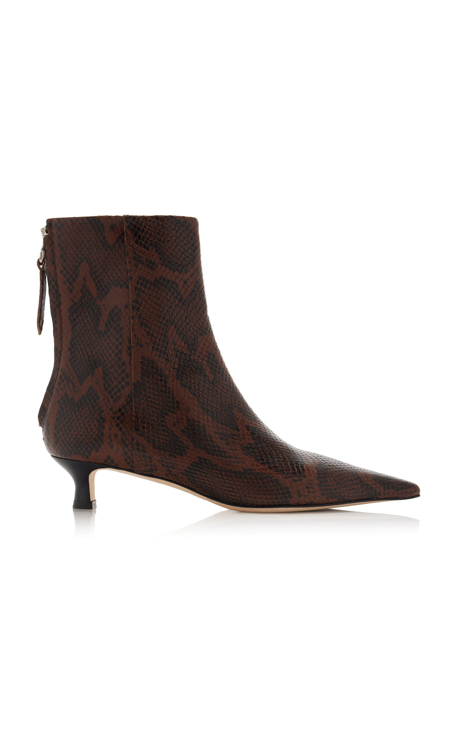 Aeyde Zoe Snake-Effect Leather Ankle Boots - Brown