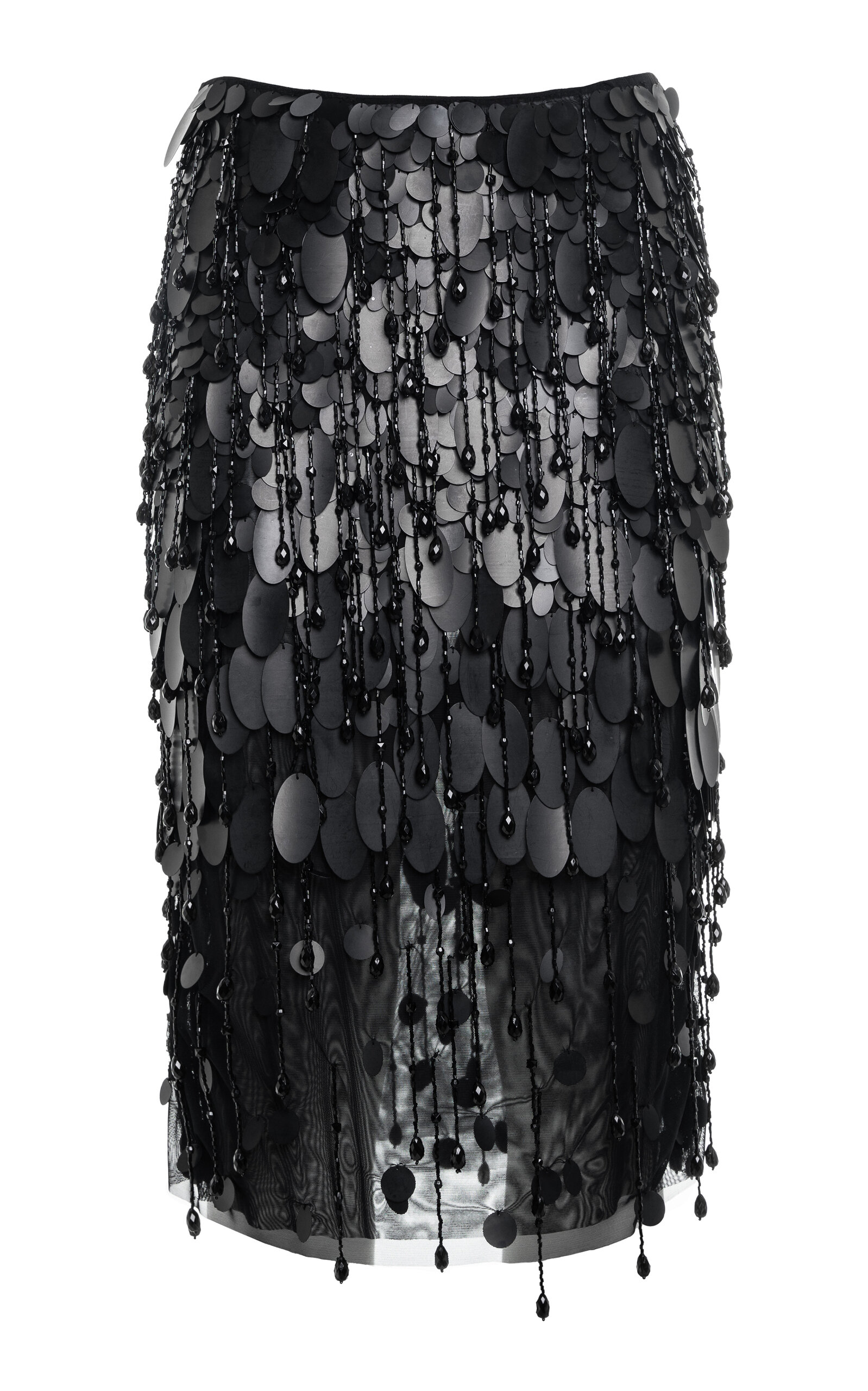 Des_phemmes Sequined Midi Skirt In Black