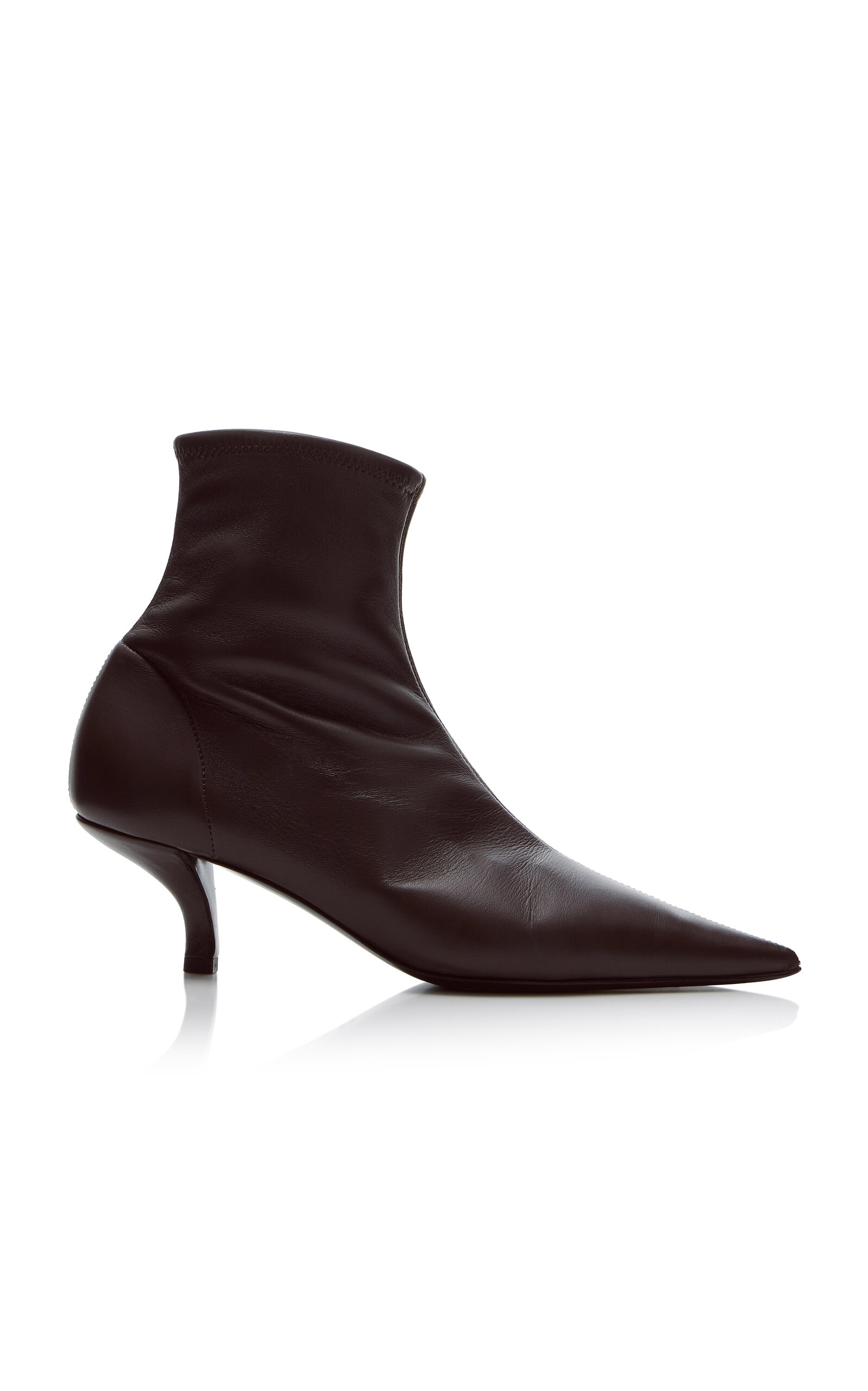Toteme The Heeled Sock Leather Ankle Boots - Brown - Women's Shoes