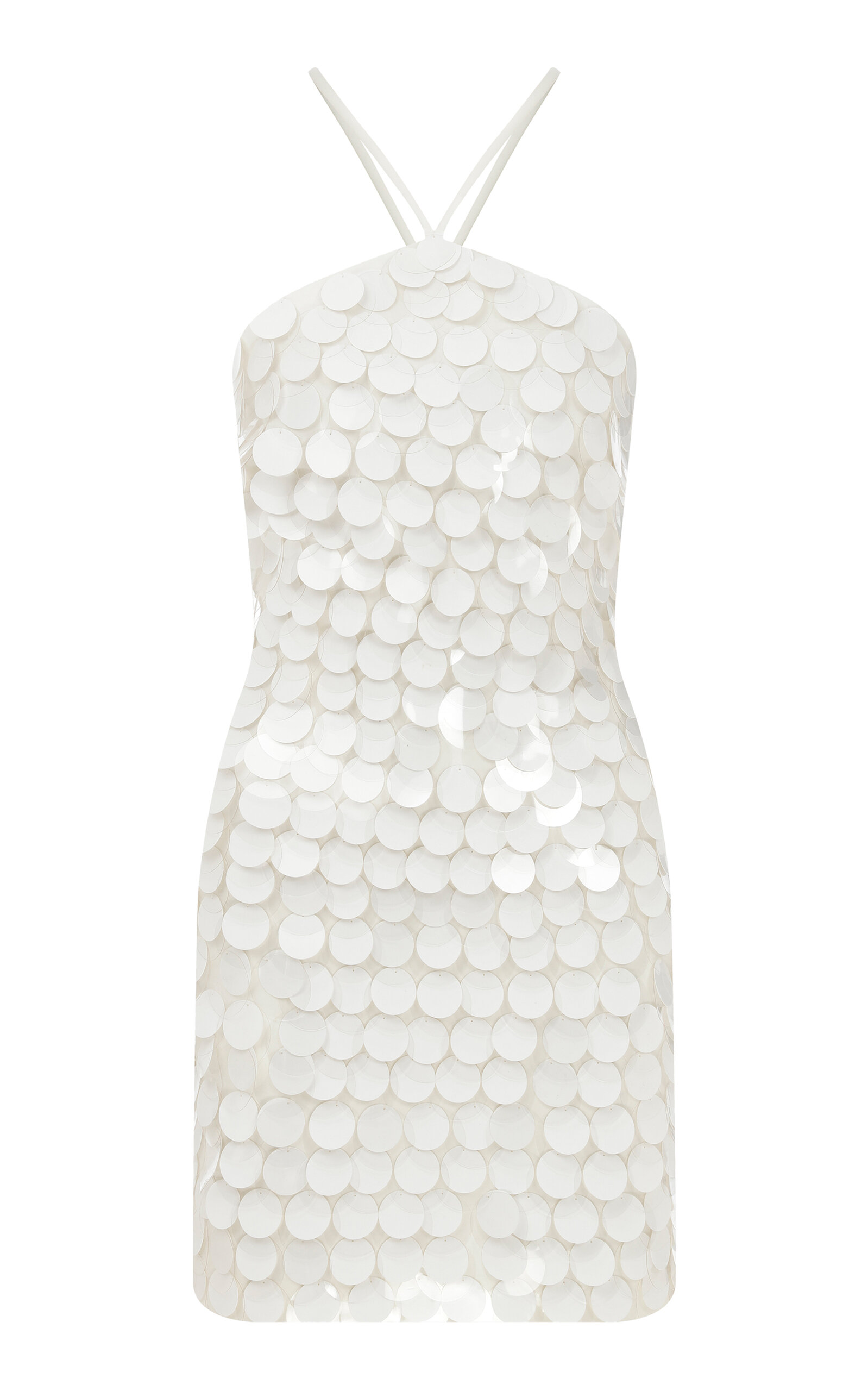 Ila Veronica Paillette-sequined Halter Mini Dress In White