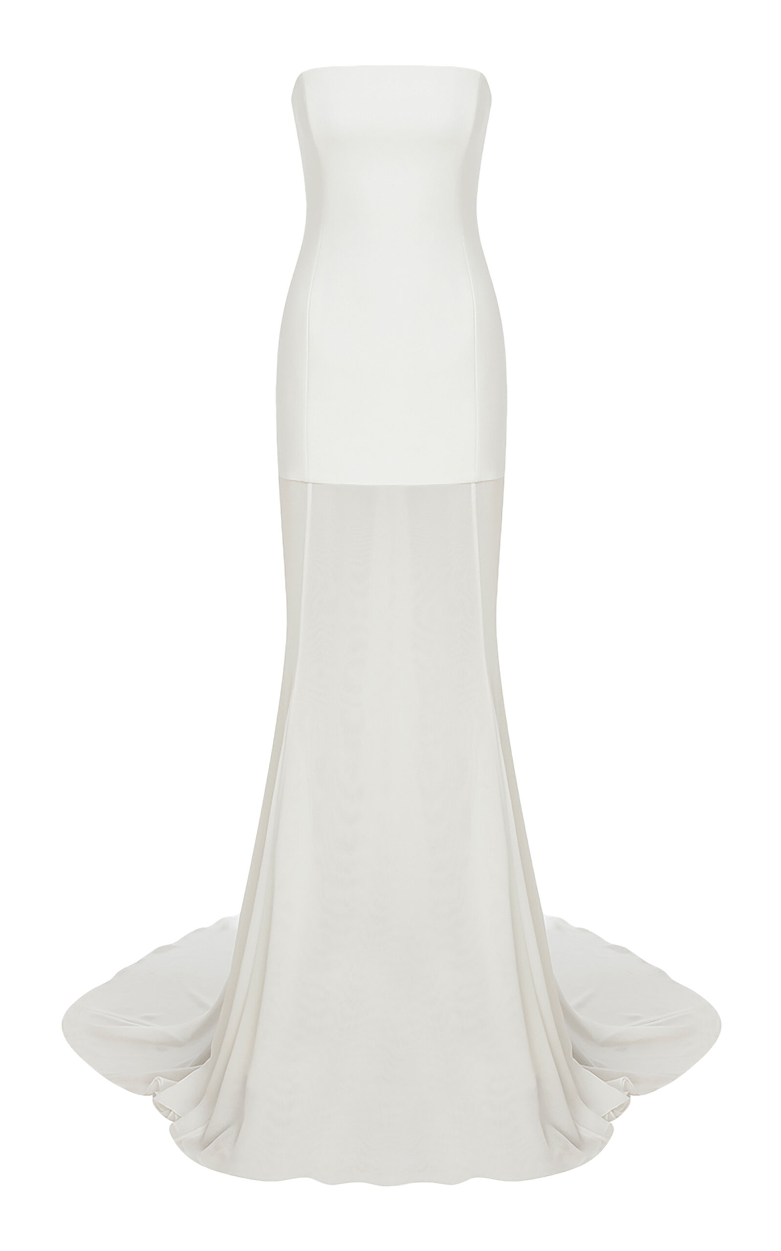 Ila Isabel Sheer-paneled Chiffon Maxi Dress In White