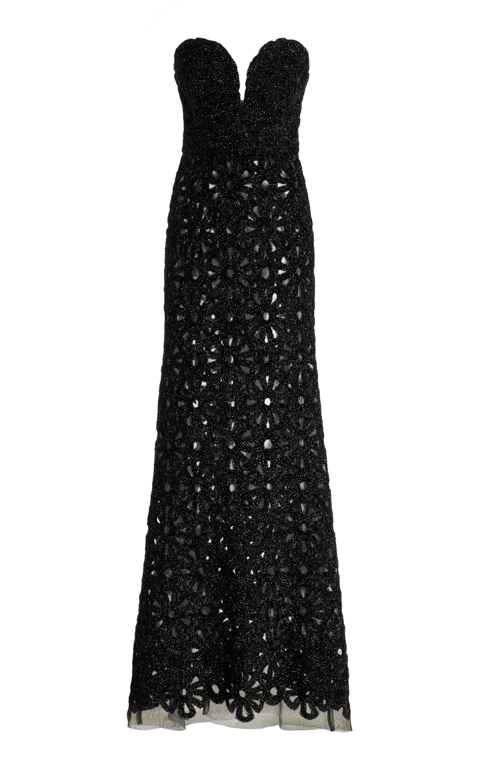 Carla Zampatti Plunging Lurex Strapless Gown In Black | ModeSens Carla Zampatti Plunging Lurex Strapless Gown In Black | ModeSens