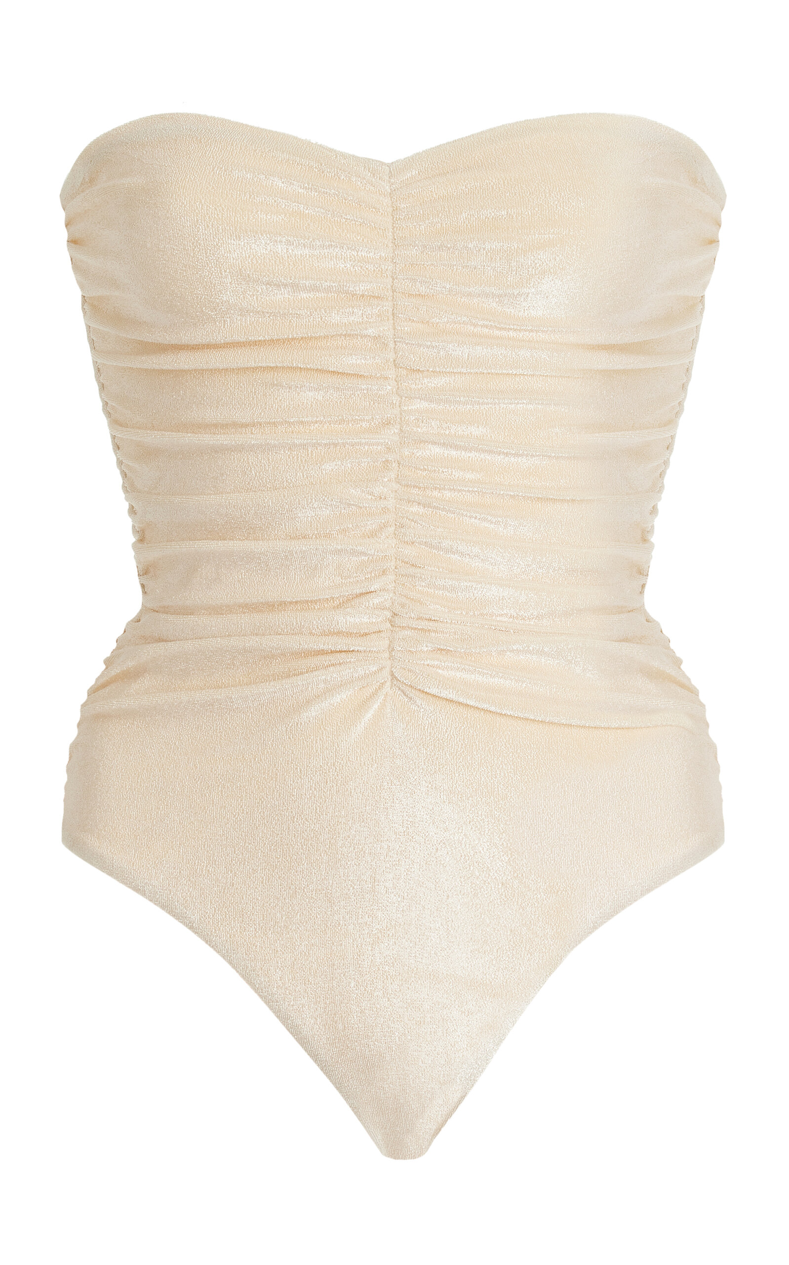 Shop Jade Swim Yara Ruched One-piece Swimsuit In Ivory