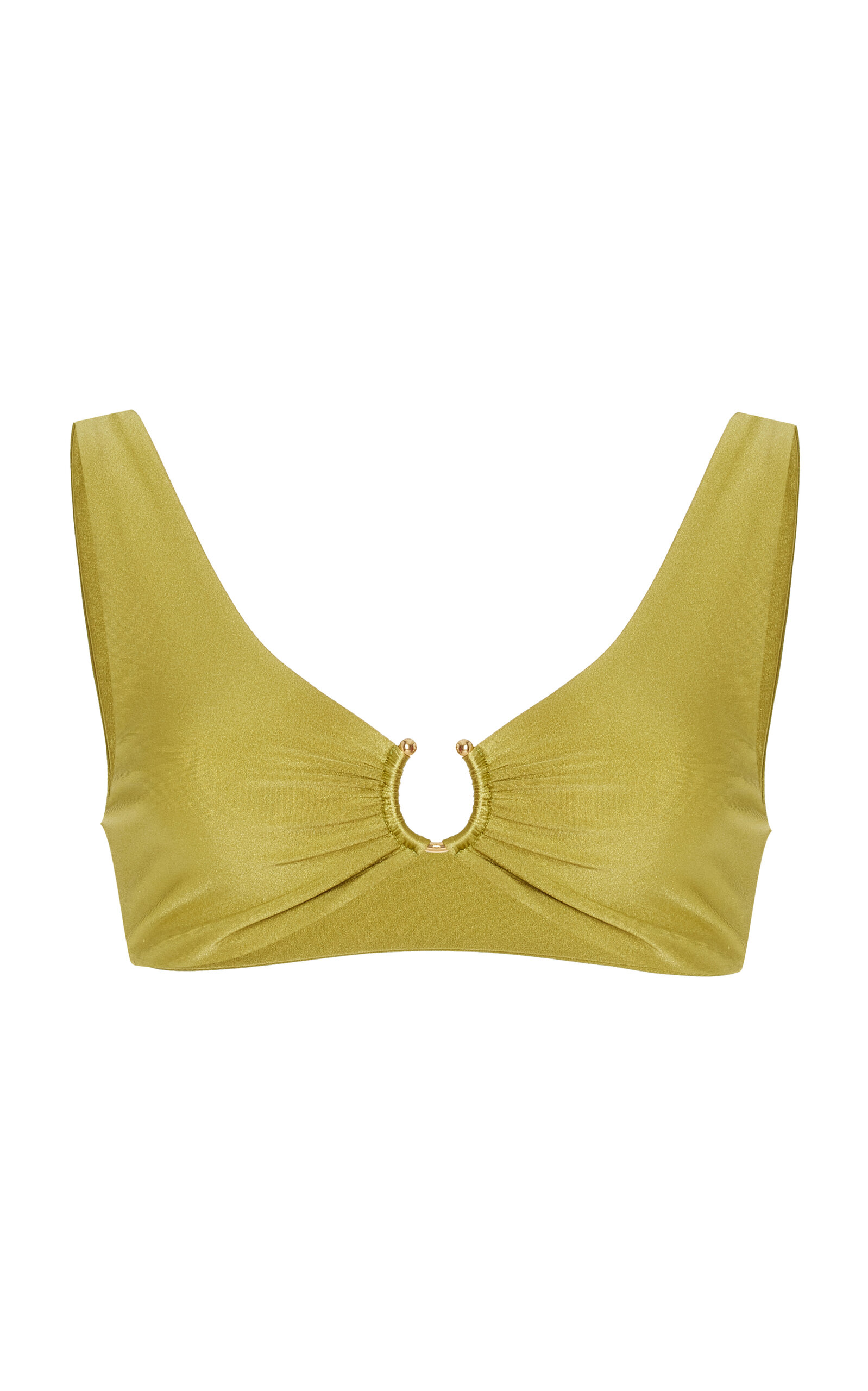 Shop Jade Swim Reiss Ring-gathered Bikini Top In Green
