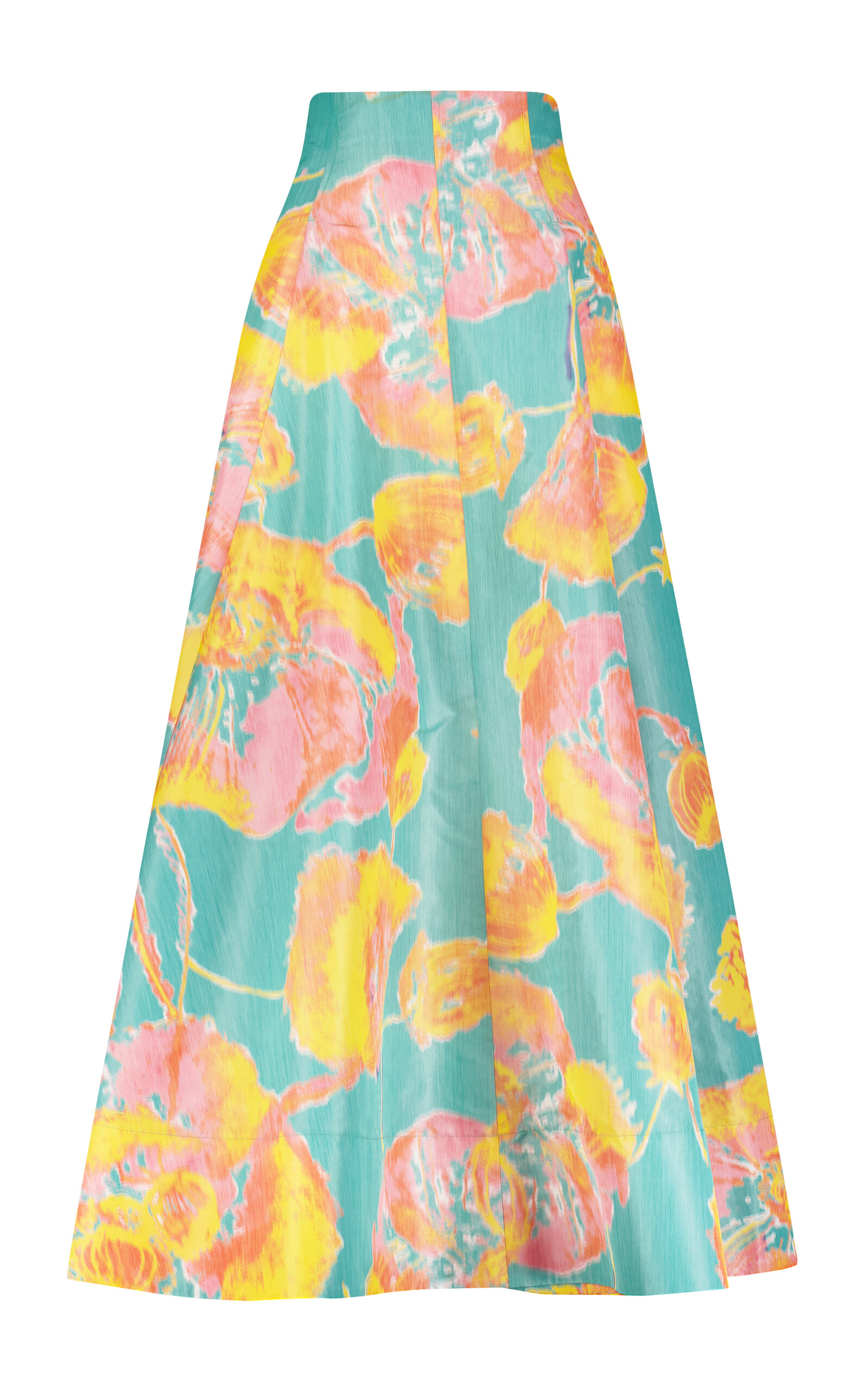 Abstract-Print Crepe de Chine High-Rise Full Skirt