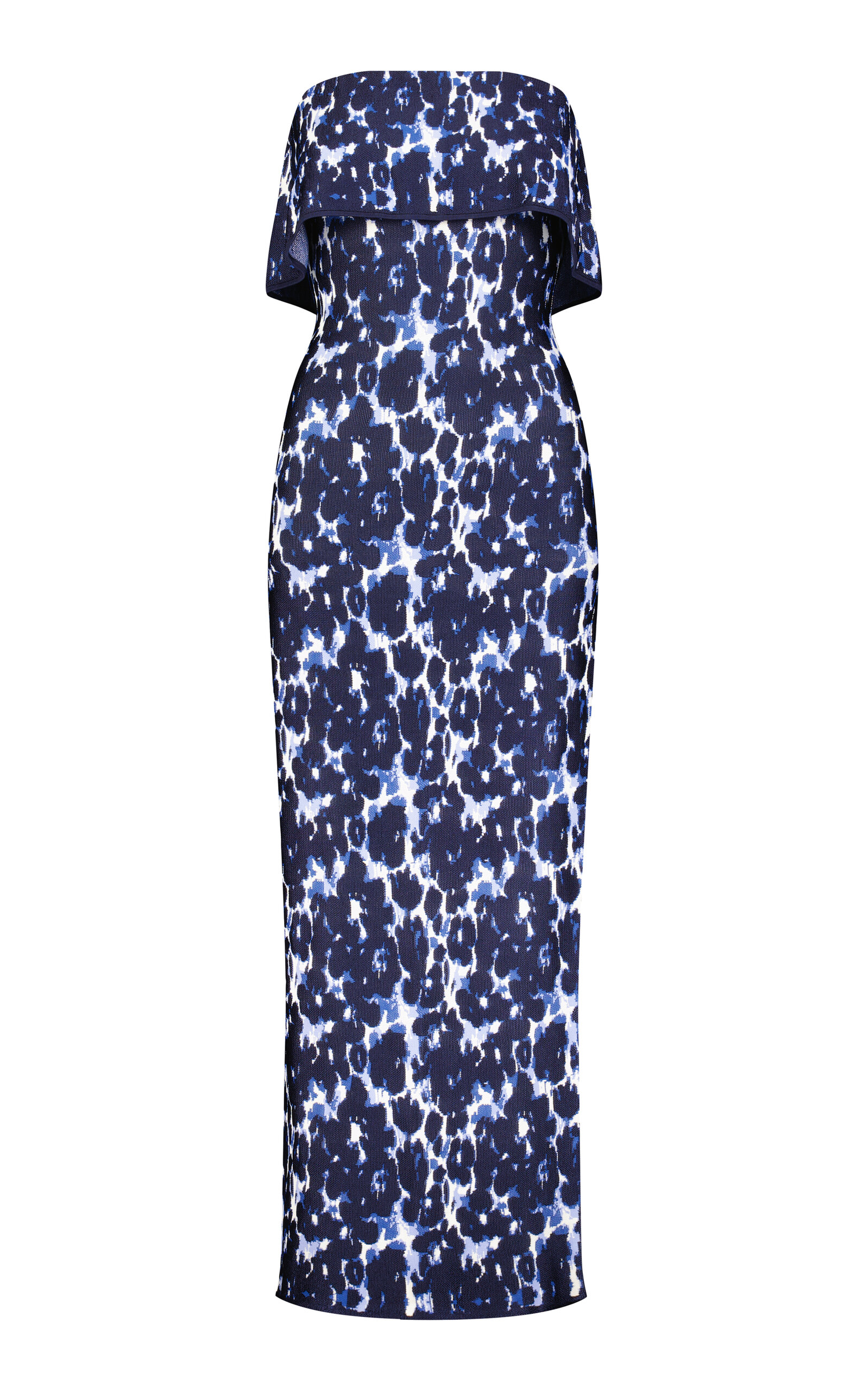 Lela Rose Alexandra Floral Jacquard-knit Midi Dress In Blue