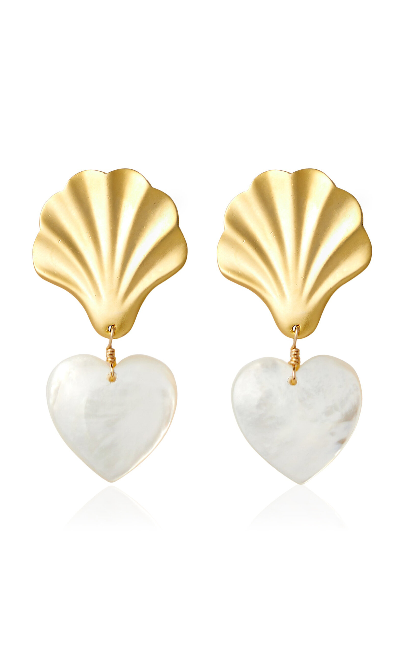 Brinker + Eliza Brinker + Eliza - Busy Mother-of-Pearl 24K Gold-Plated Earrings - Gold - OS - Moda Operandi