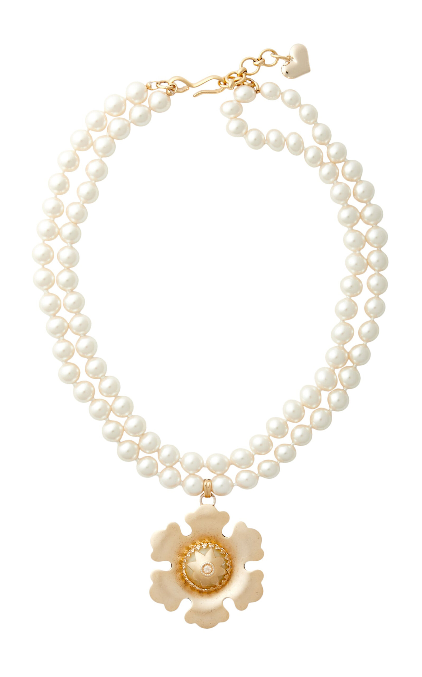 Juniper Pearl; Jade 24K Gold-Plated Necklace