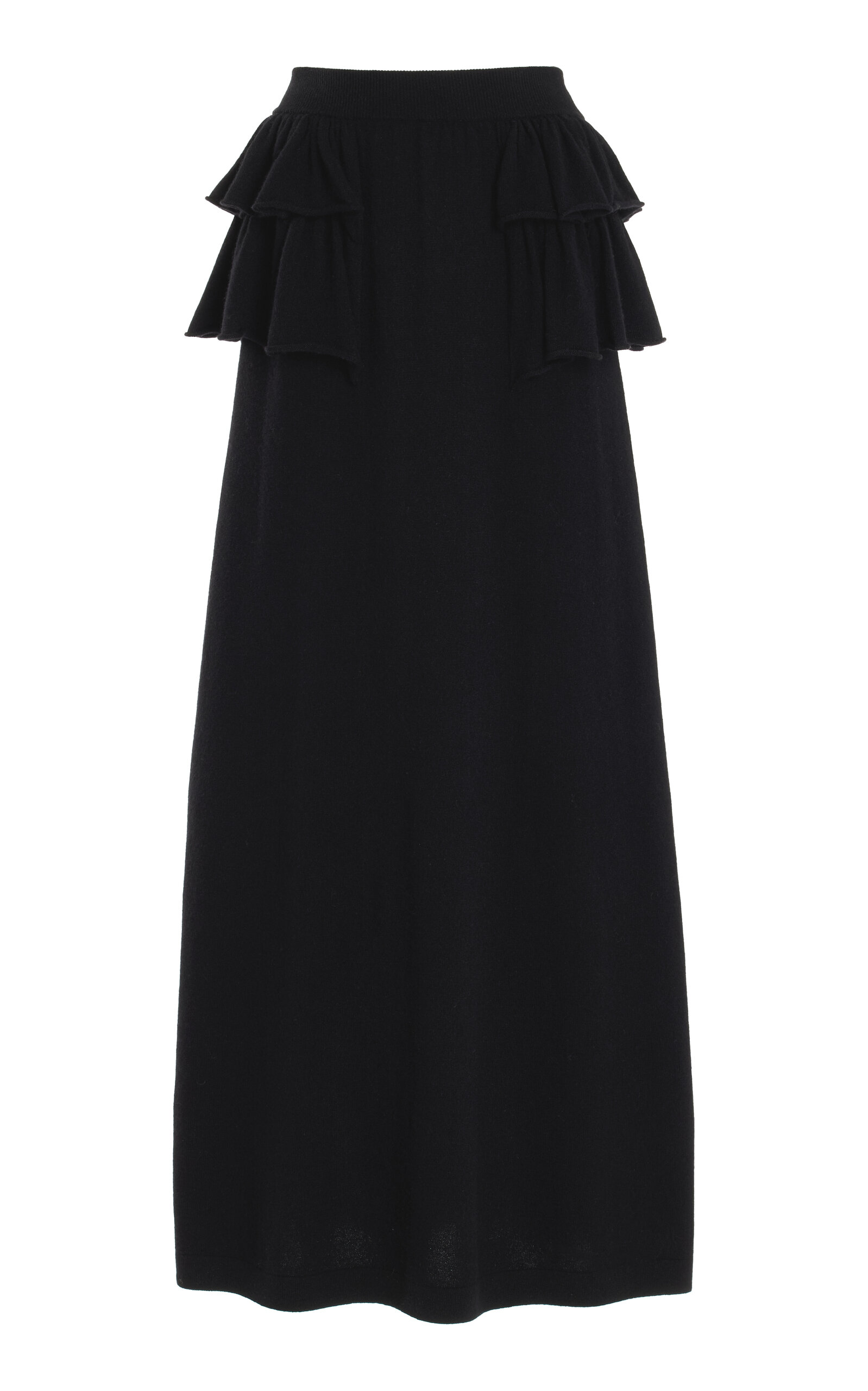 Lisa Yang Layered Cashmere Maxi Skirt In Black