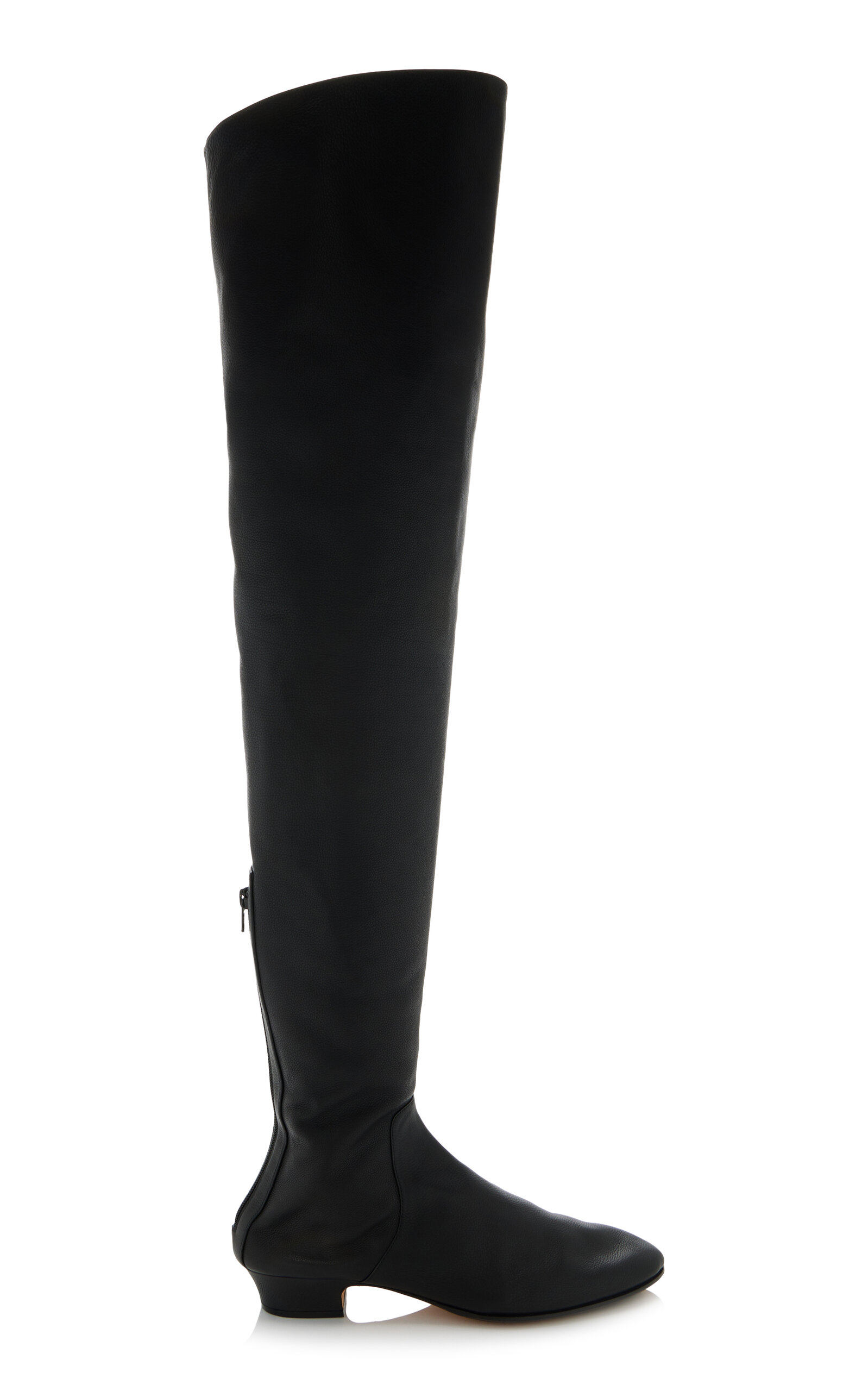 The Row Awar Leather Over-The-Knee Boots - Black