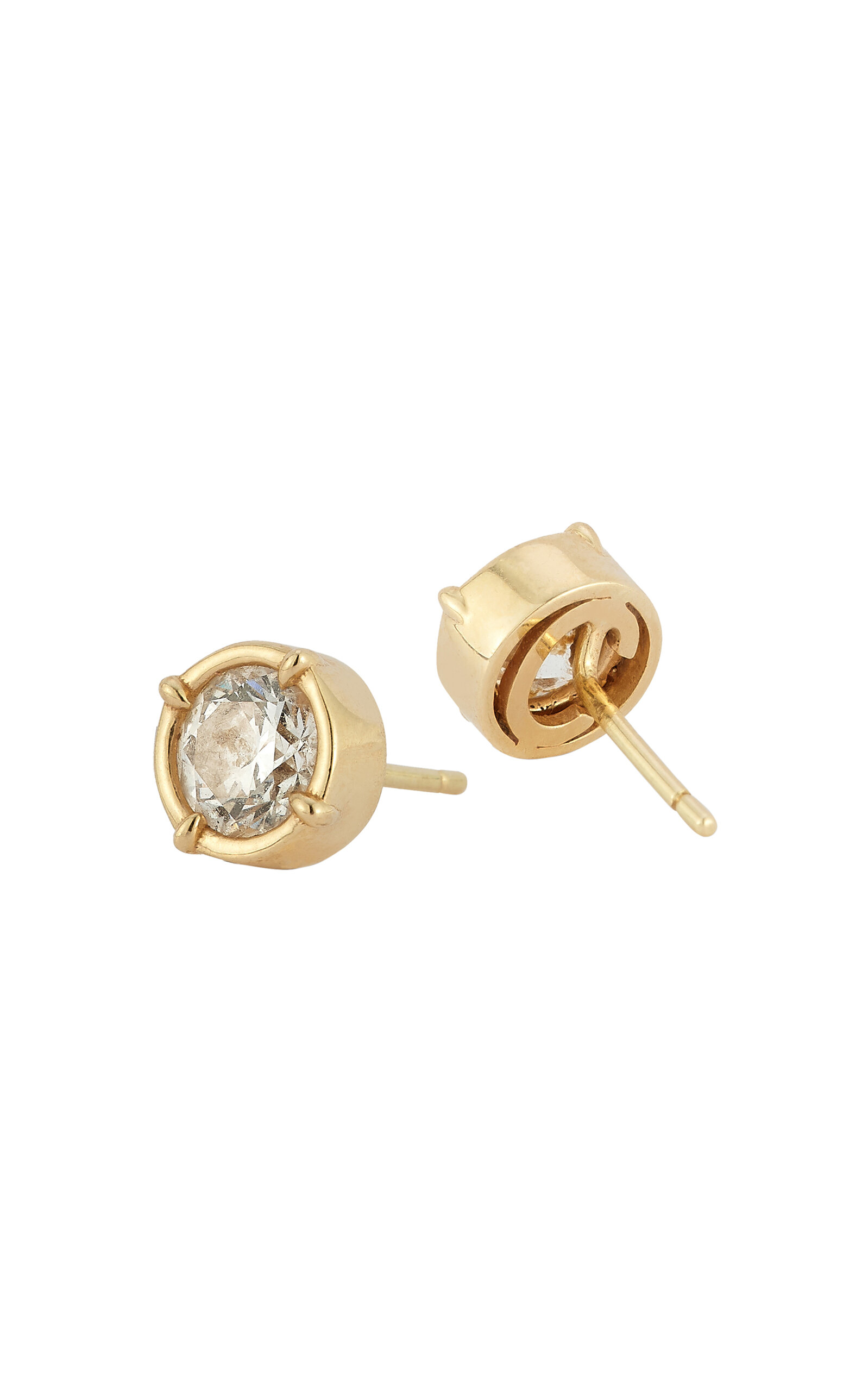 Concept26 Signature 14k Yellow Gold Diamond Earrings