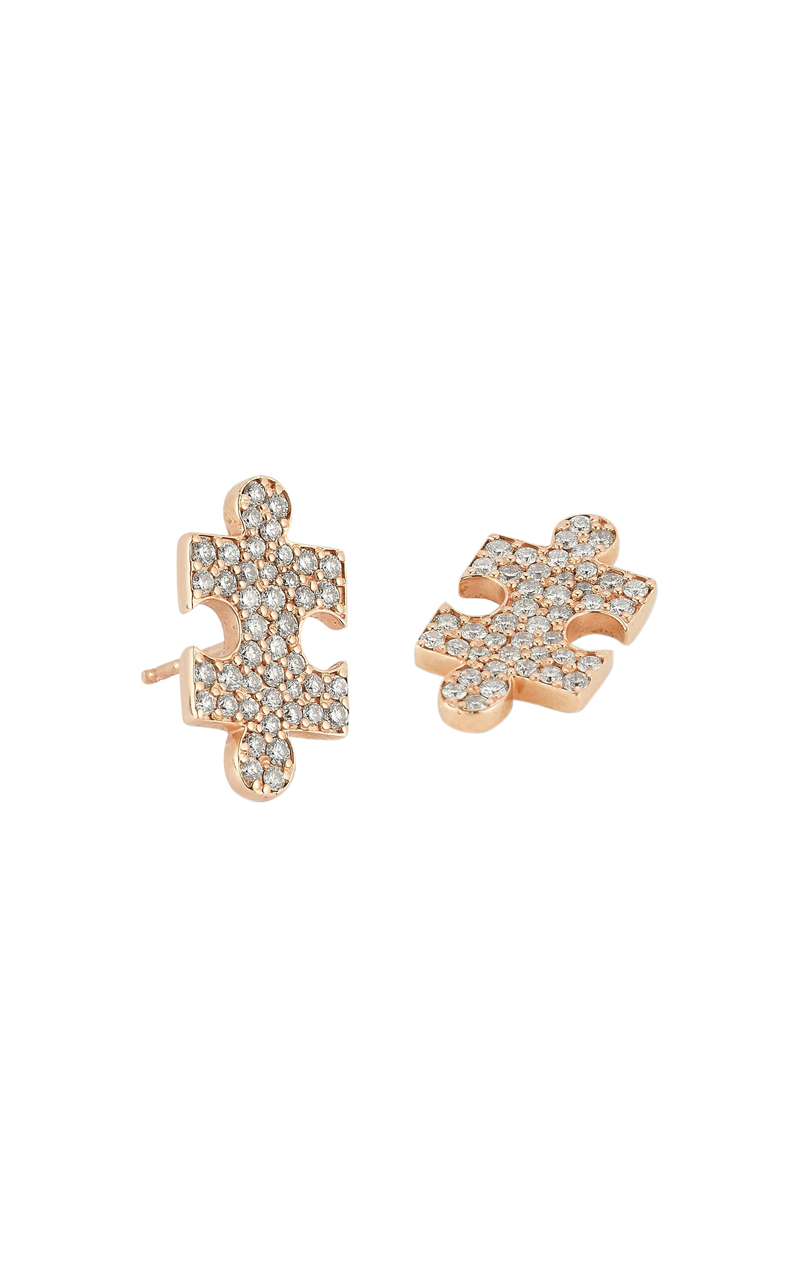 Shop Concept26 Mini Puzzle 14k Yellow Gold Diamond Earrings