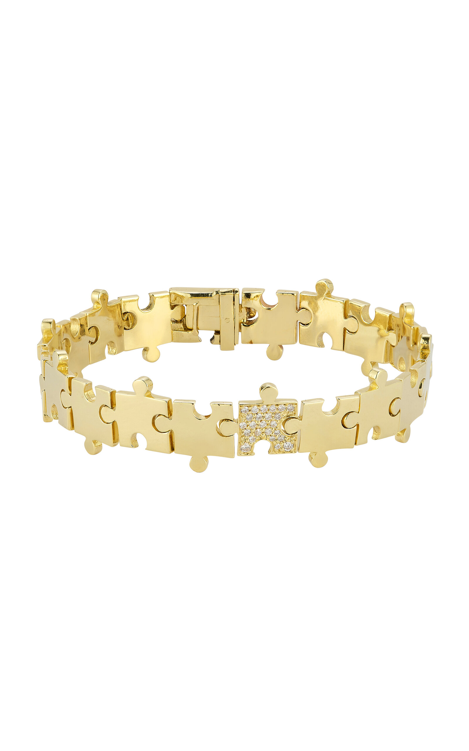 Puzzle 14K Yellow Gold Diamond Bracelet