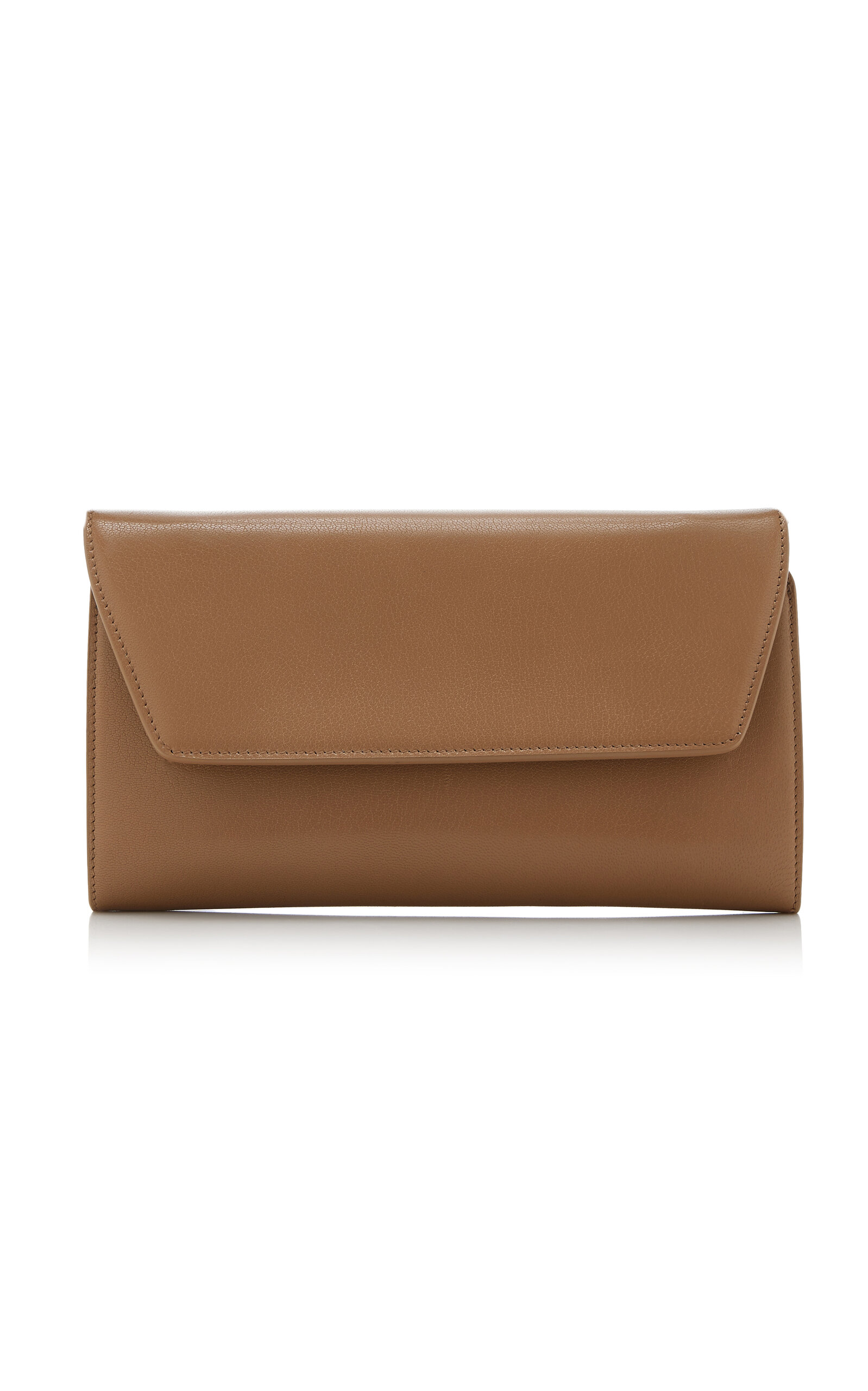 The Row Leather Evening Clutch - Neutral - OS