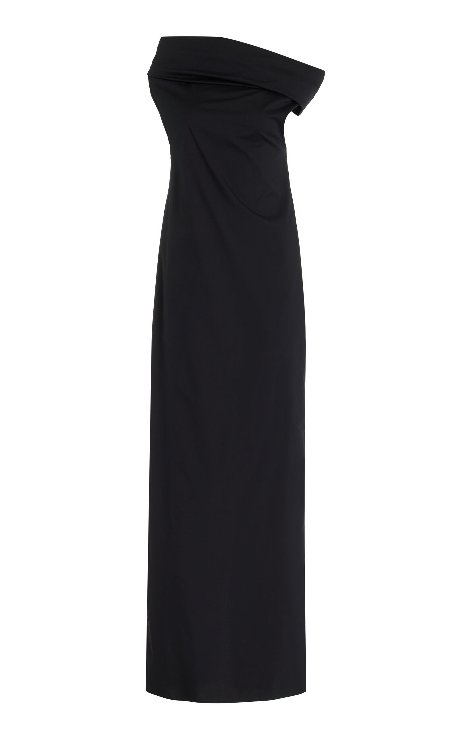 Shop Sophie Et Voila Off-the-shoulder Draped Stretch-cotton Maxi Dress In Black